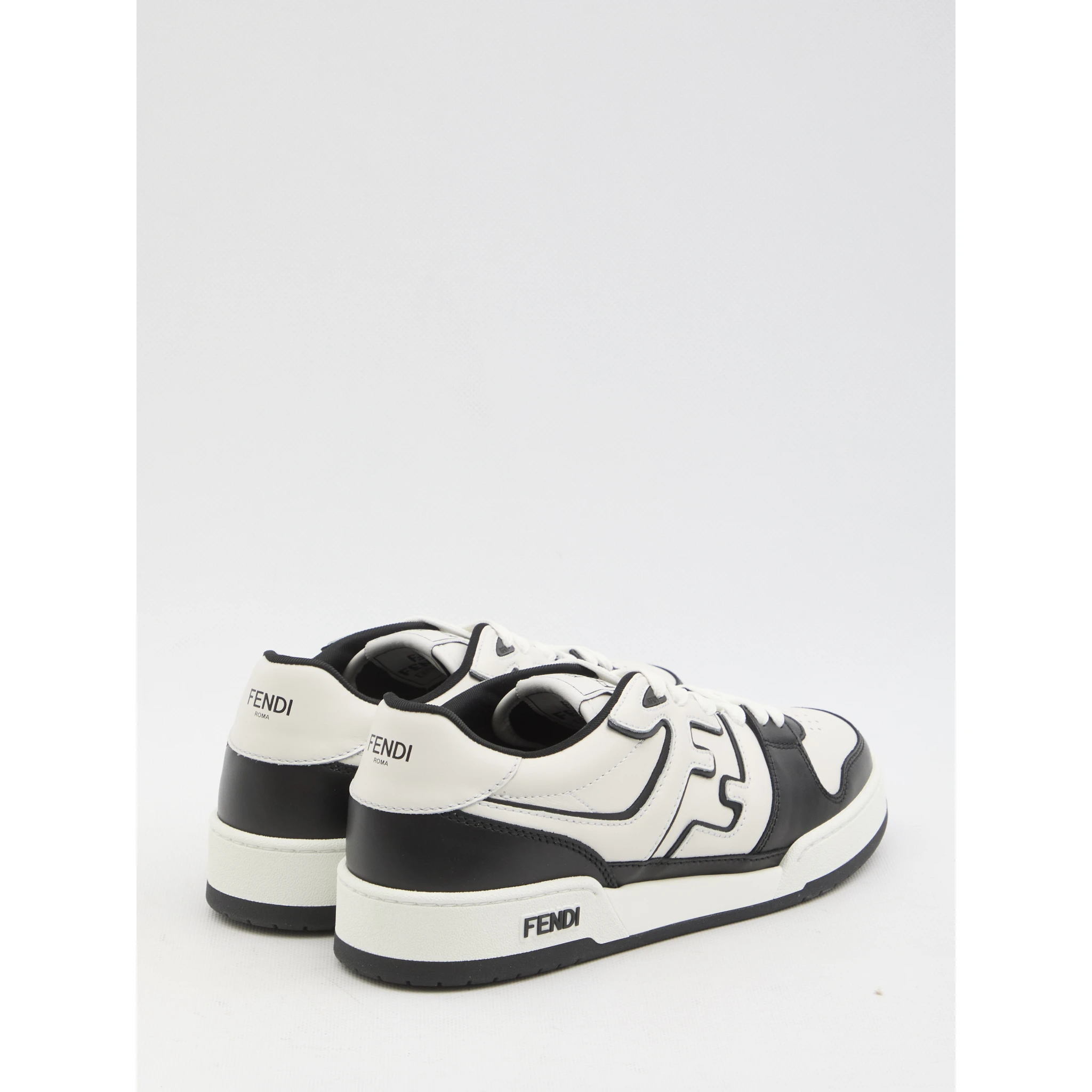 Leather Panelled Lace-up Sneakers In White