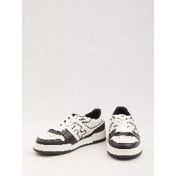 Leather Panelled Lace-up Sneakers In White