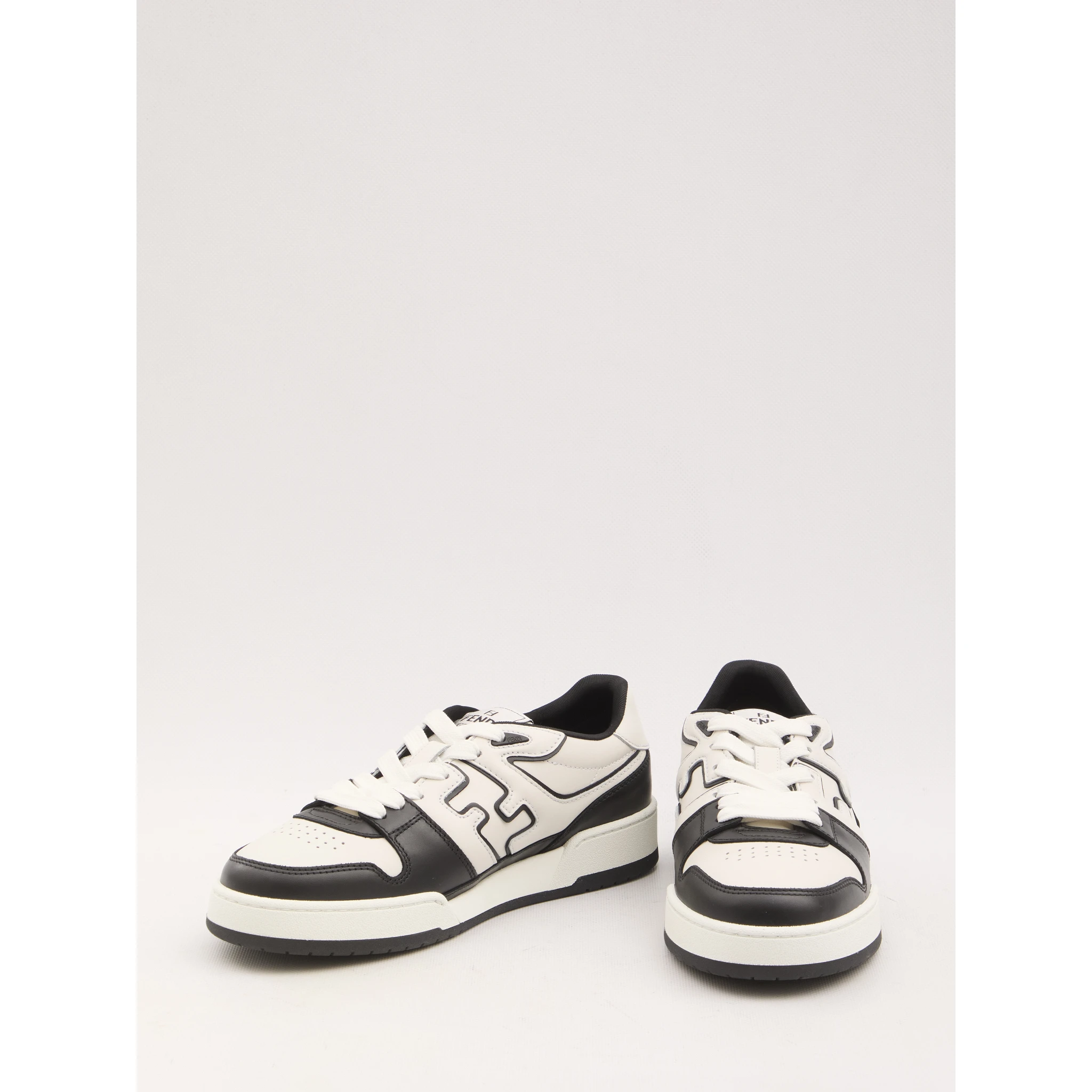 Leather Panelled Lace-up Sneakers In White