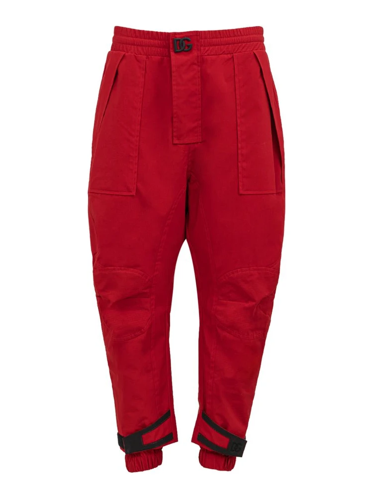 Red Polyamide Athletic Pants