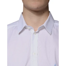 White Cotton Long Sleeve GOLD Dress Shirt