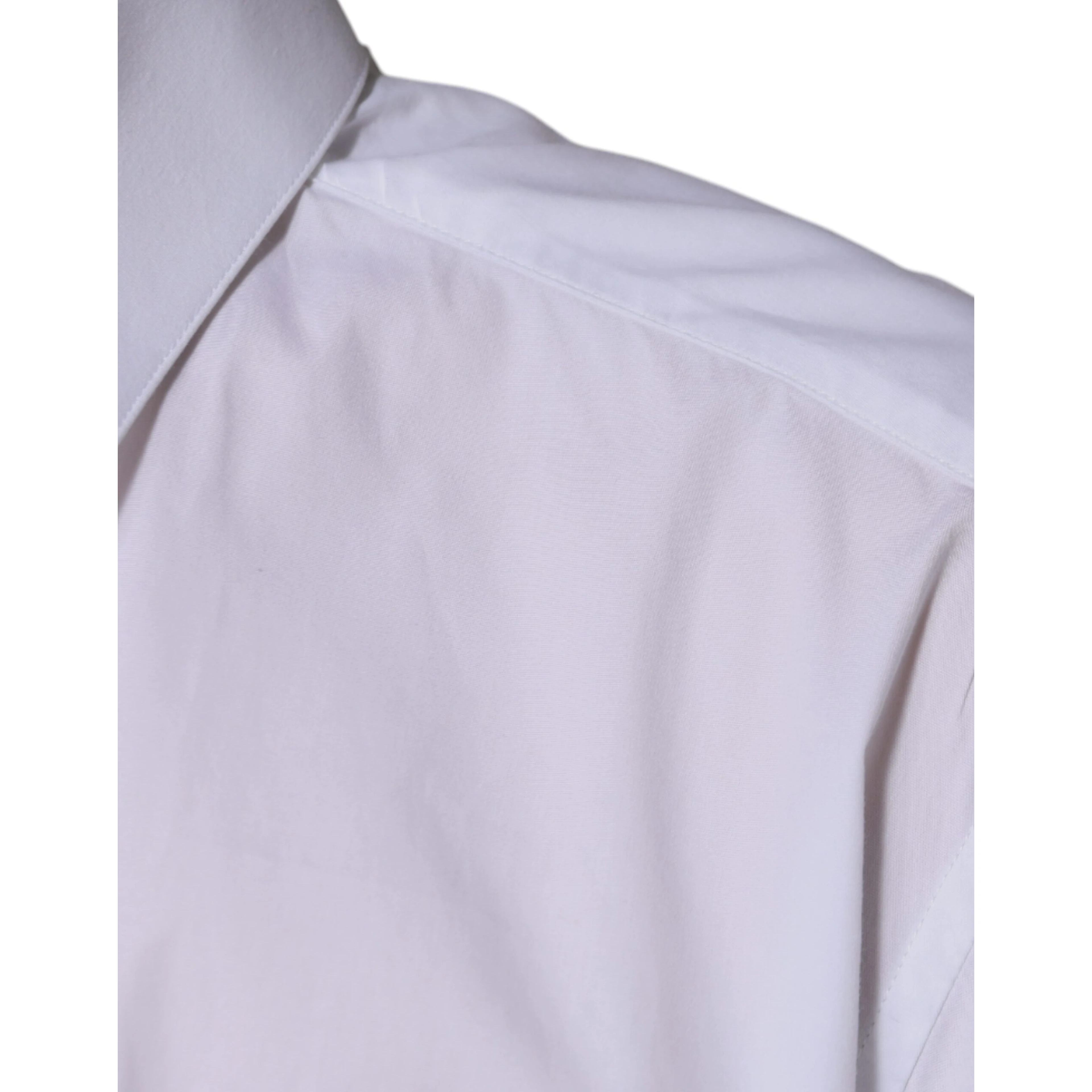 White Cotton Long Sleeve GOLD Dress Shirt