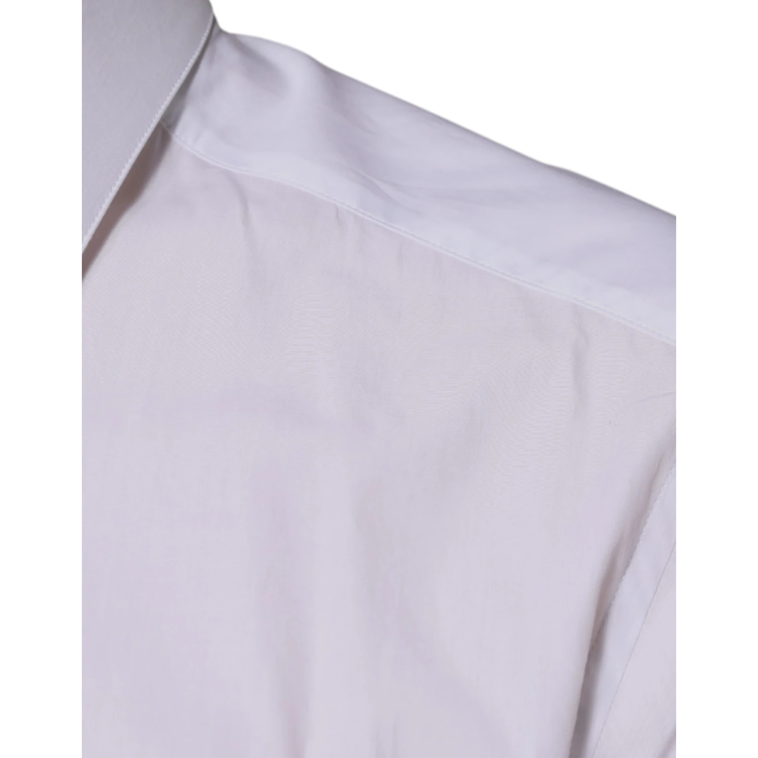 White Cotton Logo Formal Men GOLD Dress Shirt