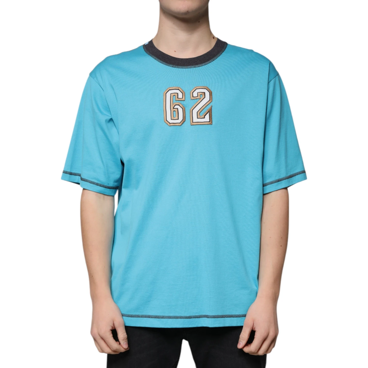 Blue Logo Crew Neck Short Sleeves T-shirt