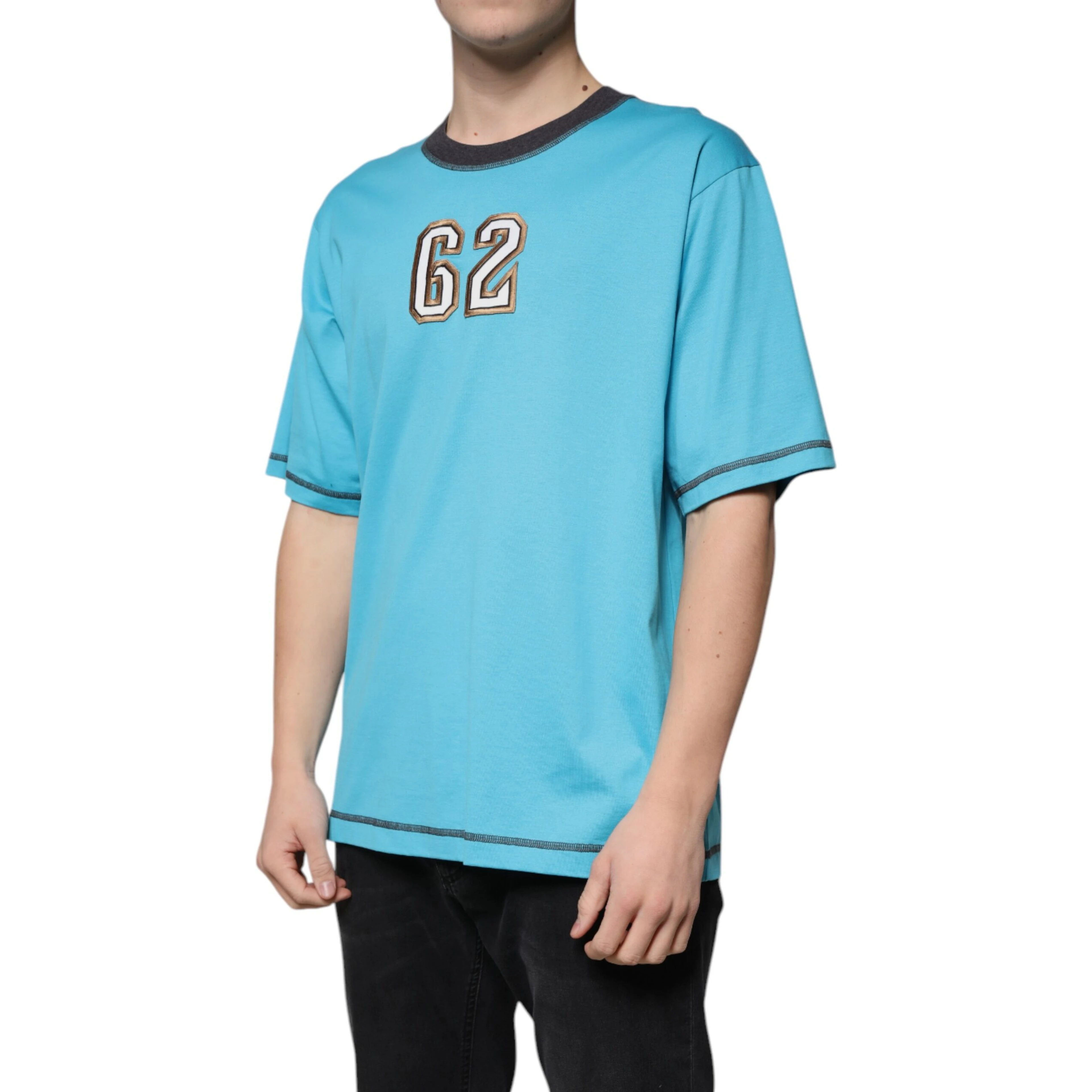 Blue Logo Crew Neck Short Sleeves T-shirt