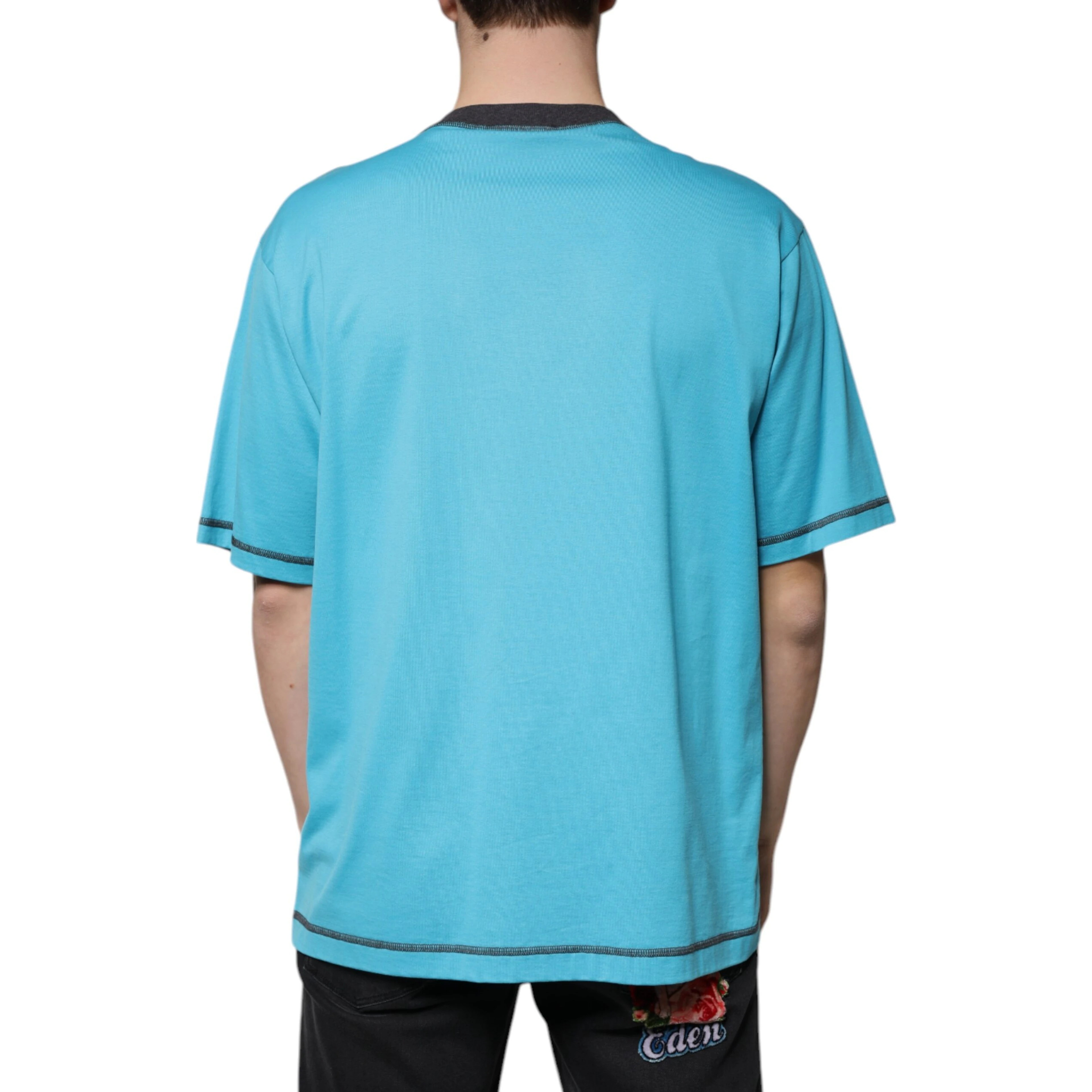 Blue Logo Crew Neck Short Sleeves T-shirt