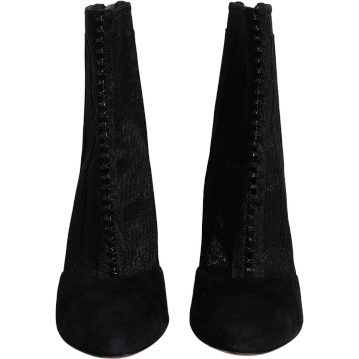 Black Mesh Stiletto Heels Ankle Boots Shoes