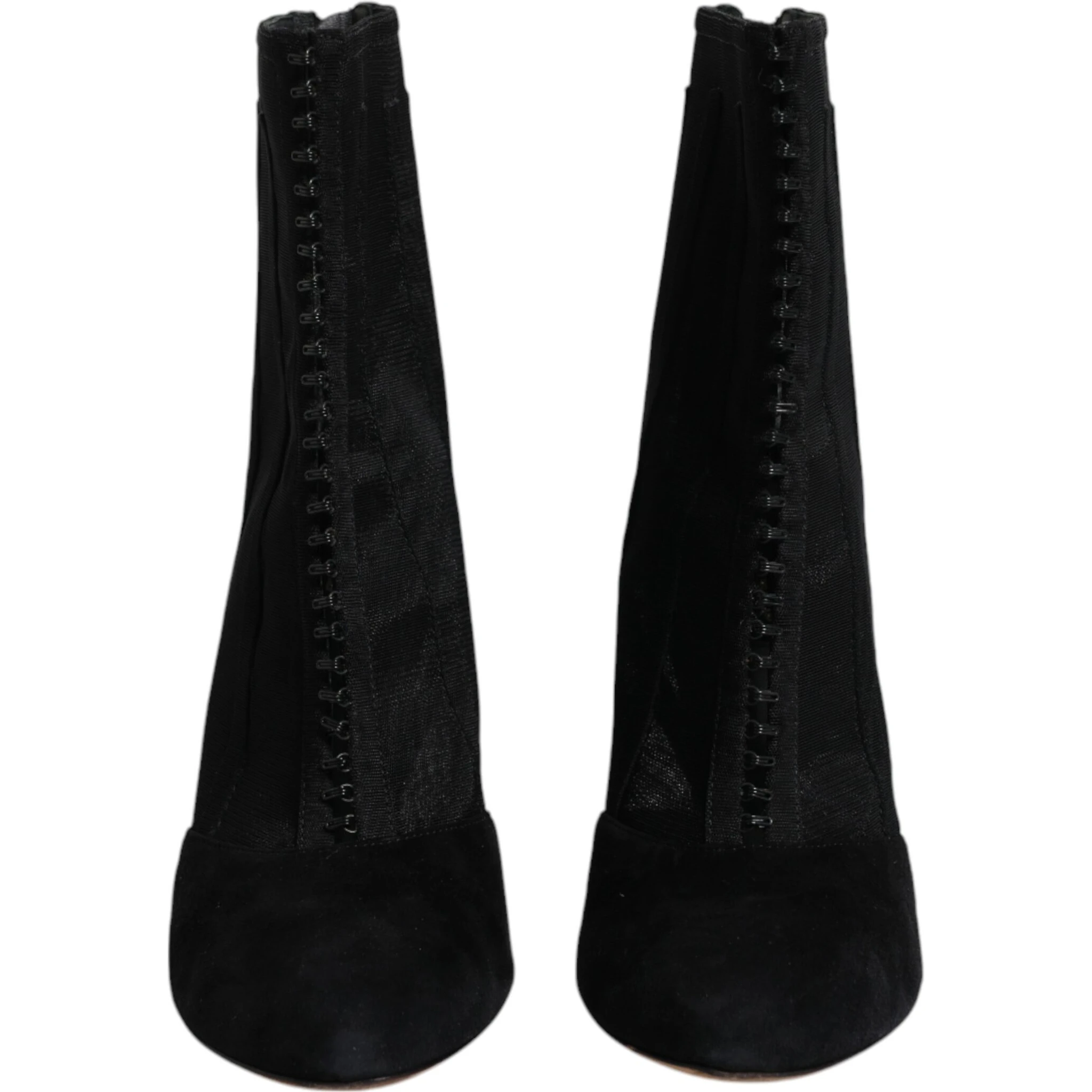 Black Mesh Stiletto Heels Ankle Boots Shoes