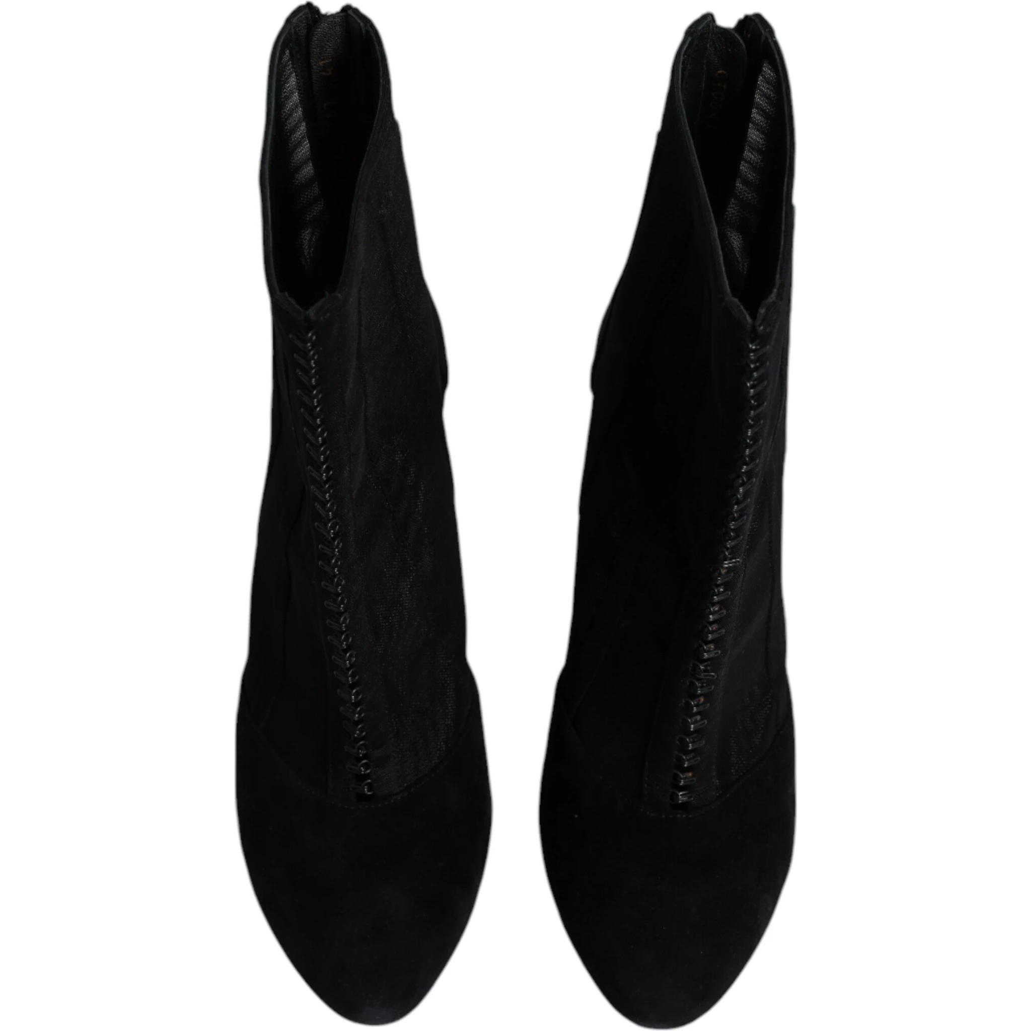 Black Mesh Stiletto Heels Ankle Boots Shoes