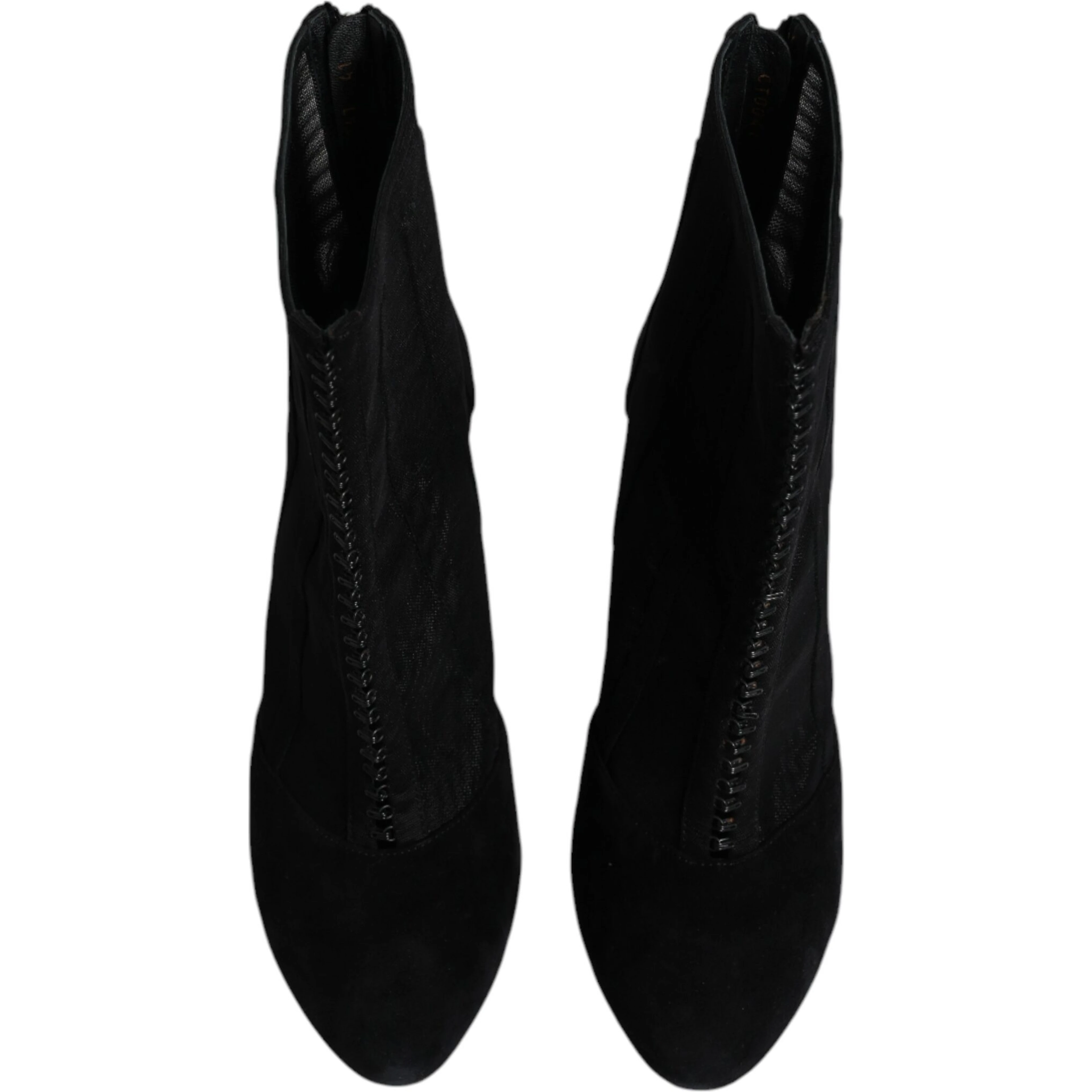 Black Mesh Stiletto Heels Ankle Boots Shoes