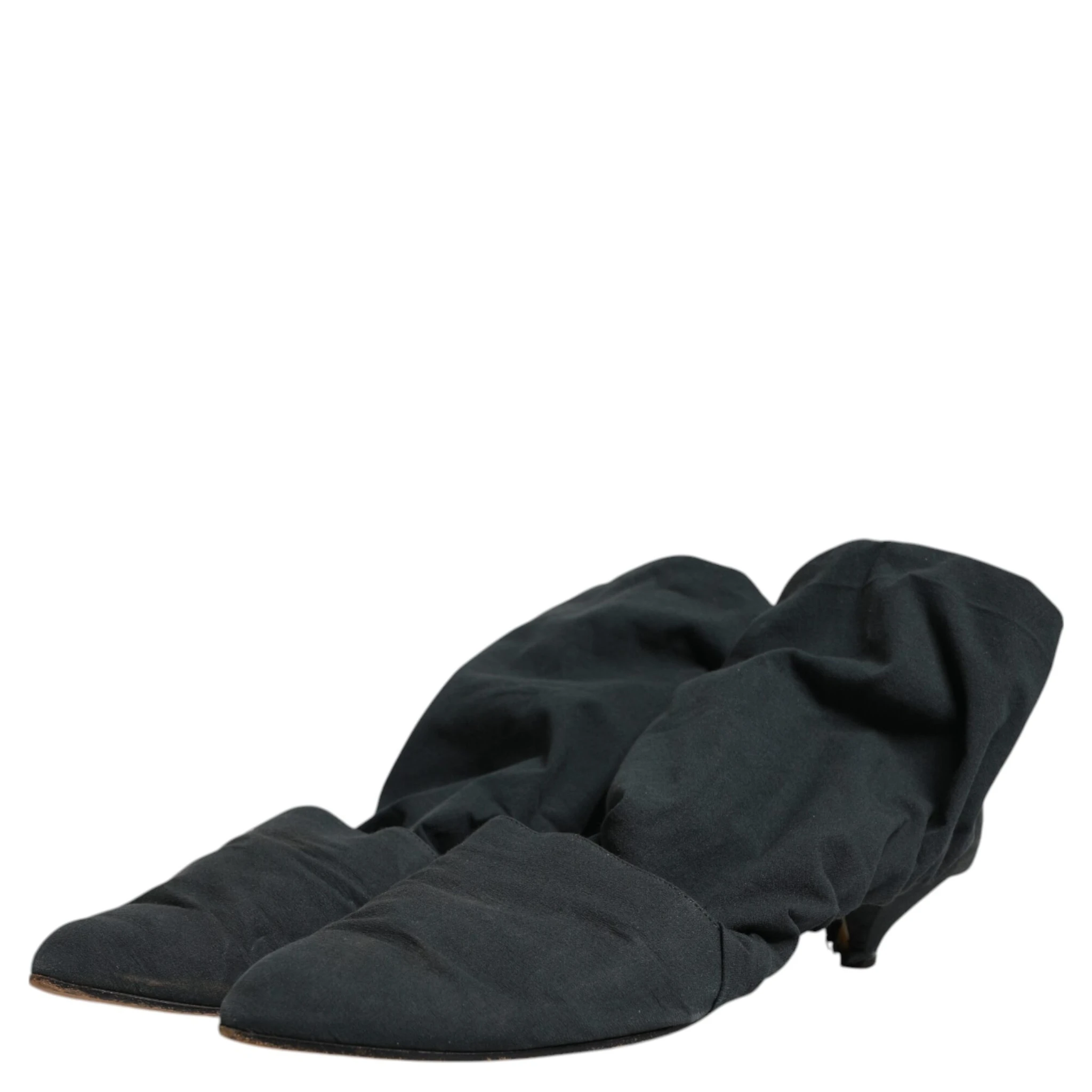 Green Cotton Sock Style Ankle Boots Shoes