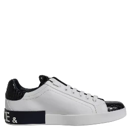 White Leather Logo Portofino Sneaker Shoes