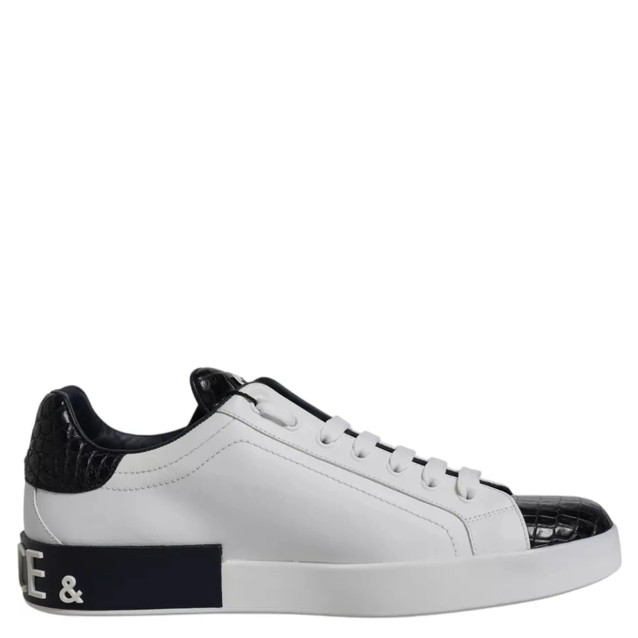 White Leather Logo Portofino Sneaker Shoes