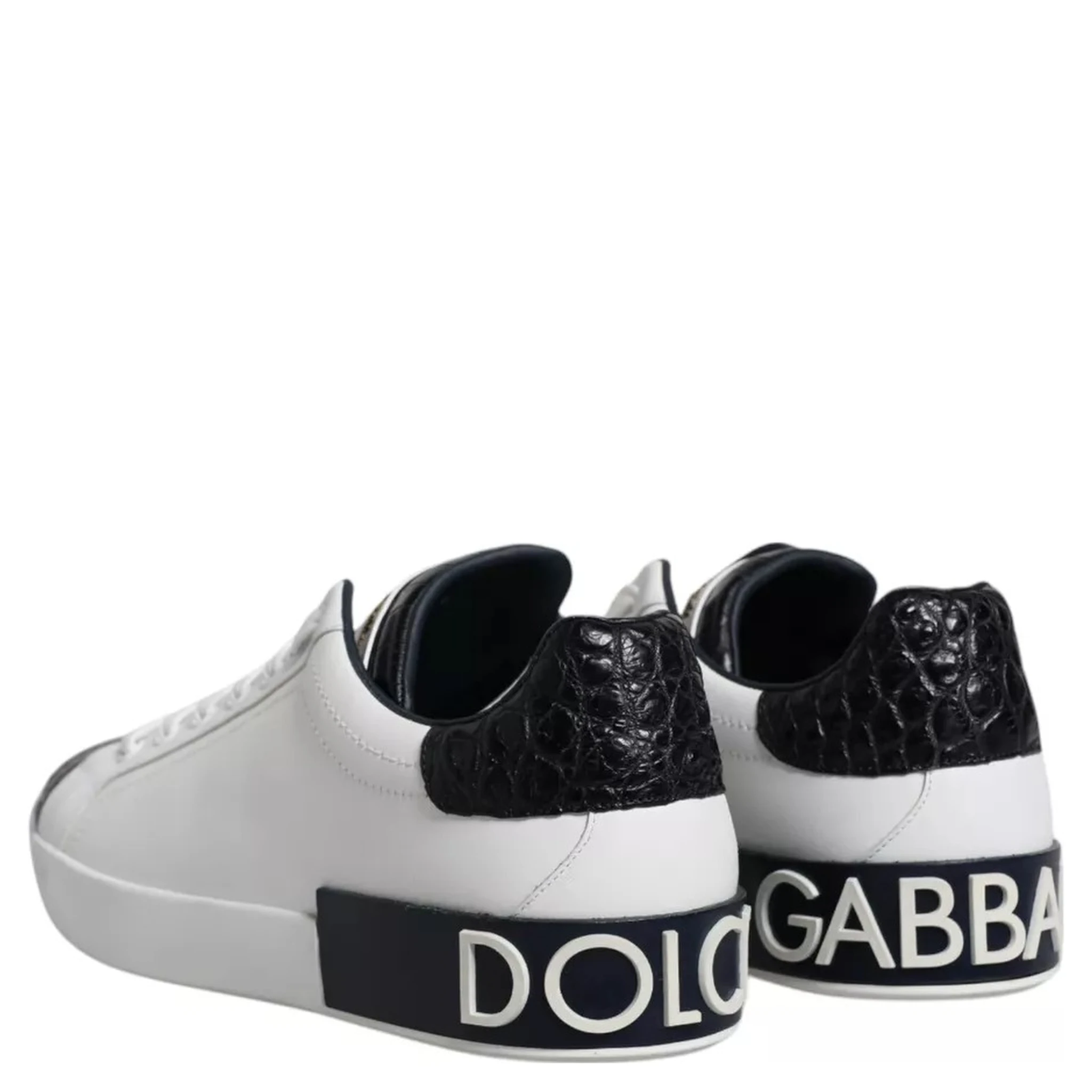 White Leather Logo Portofino Sneaker Shoes