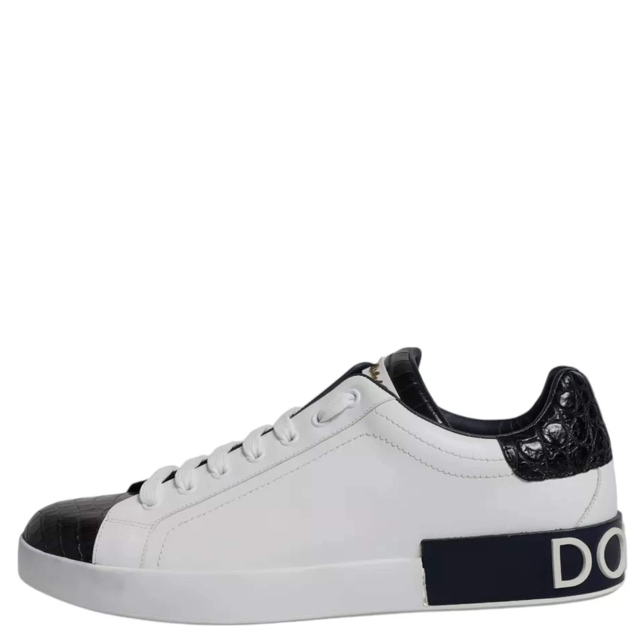 White Leather Logo Portofino Sneaker Shoes