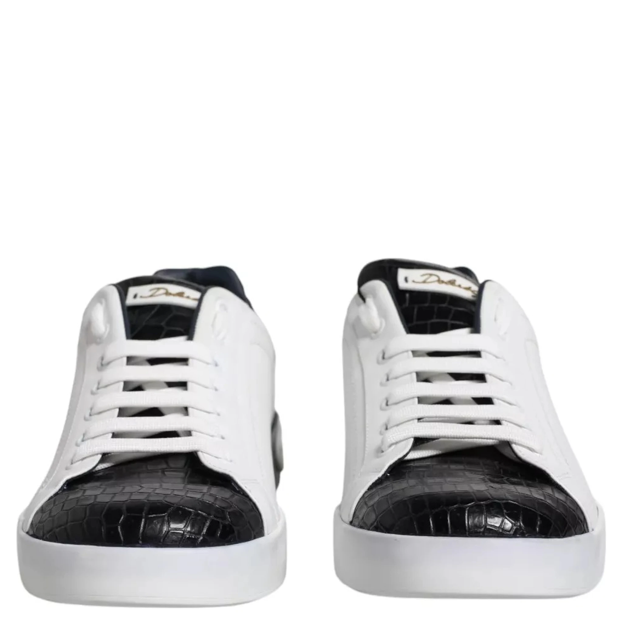White Leather Logo Portofino Sneaker Shoes