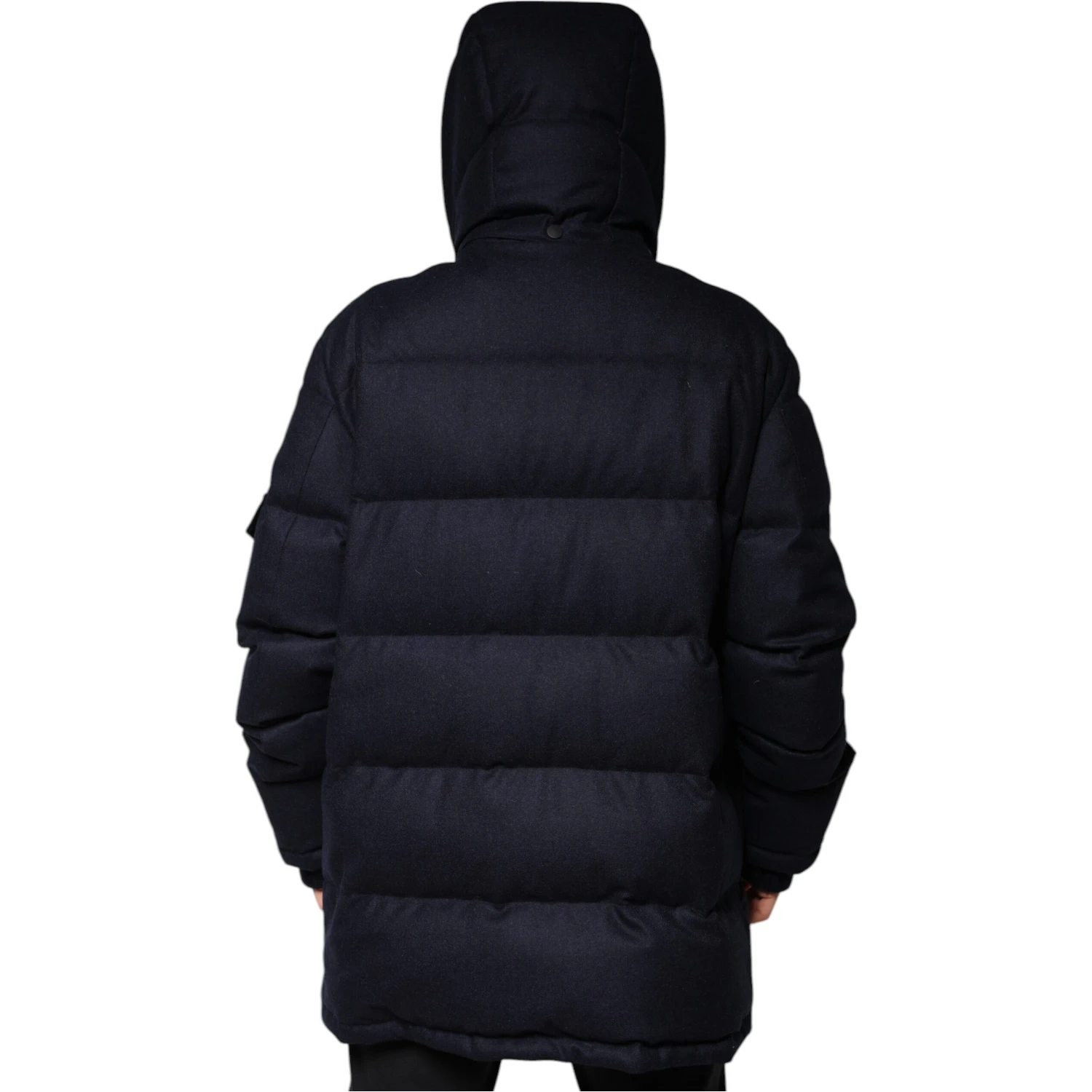 Black Nylon Hooded Puffer Men Coat Jacket