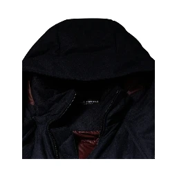 Black Nylon Hooded Puffer Men Coat Jacket