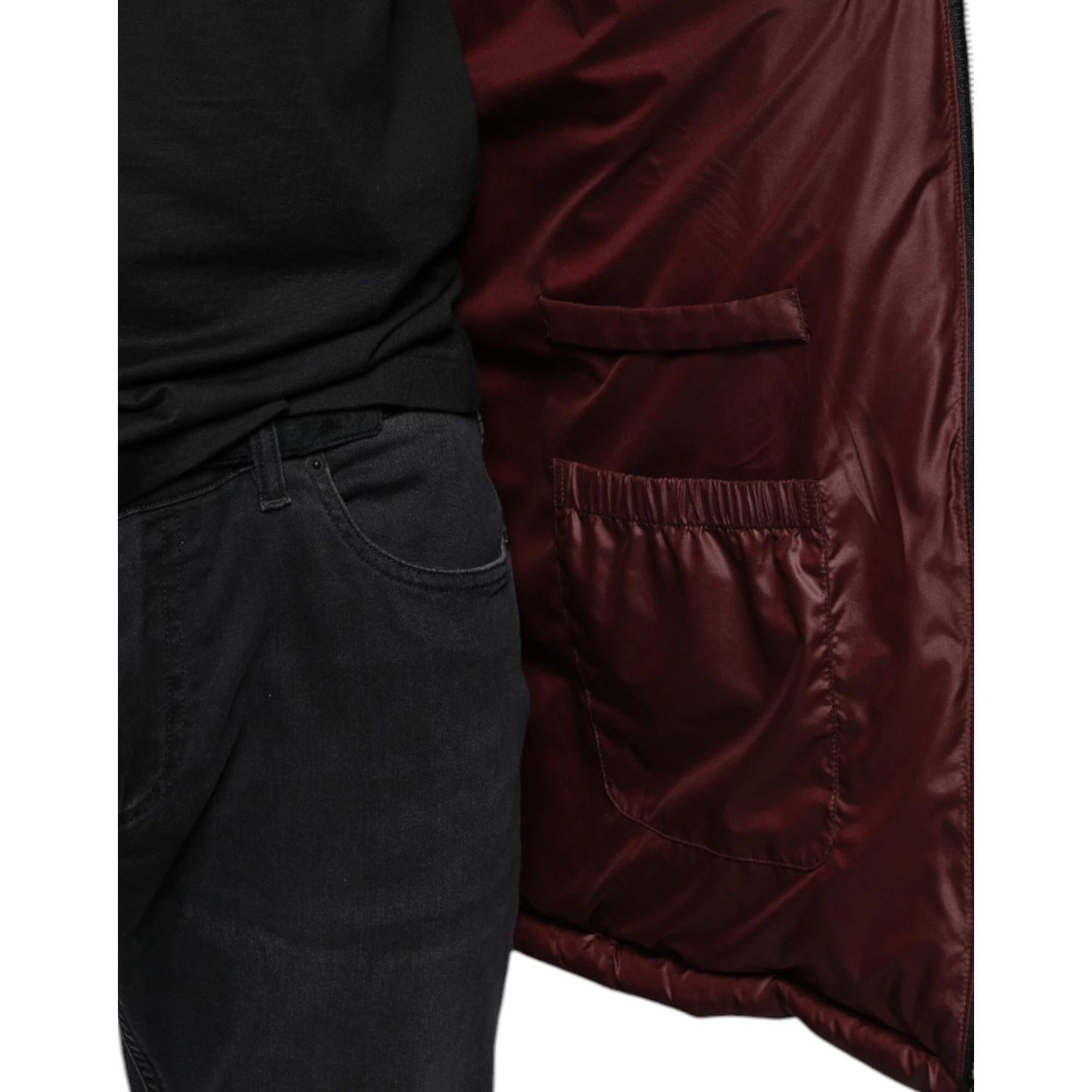 Black Nylon Hooded Puffer Men Coat Jacket