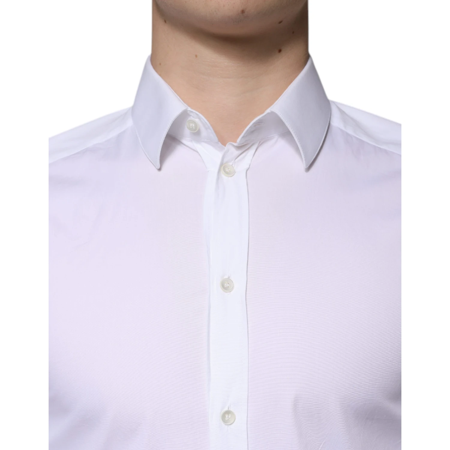 White Cotton Formal Men GOLD Dress Shirt