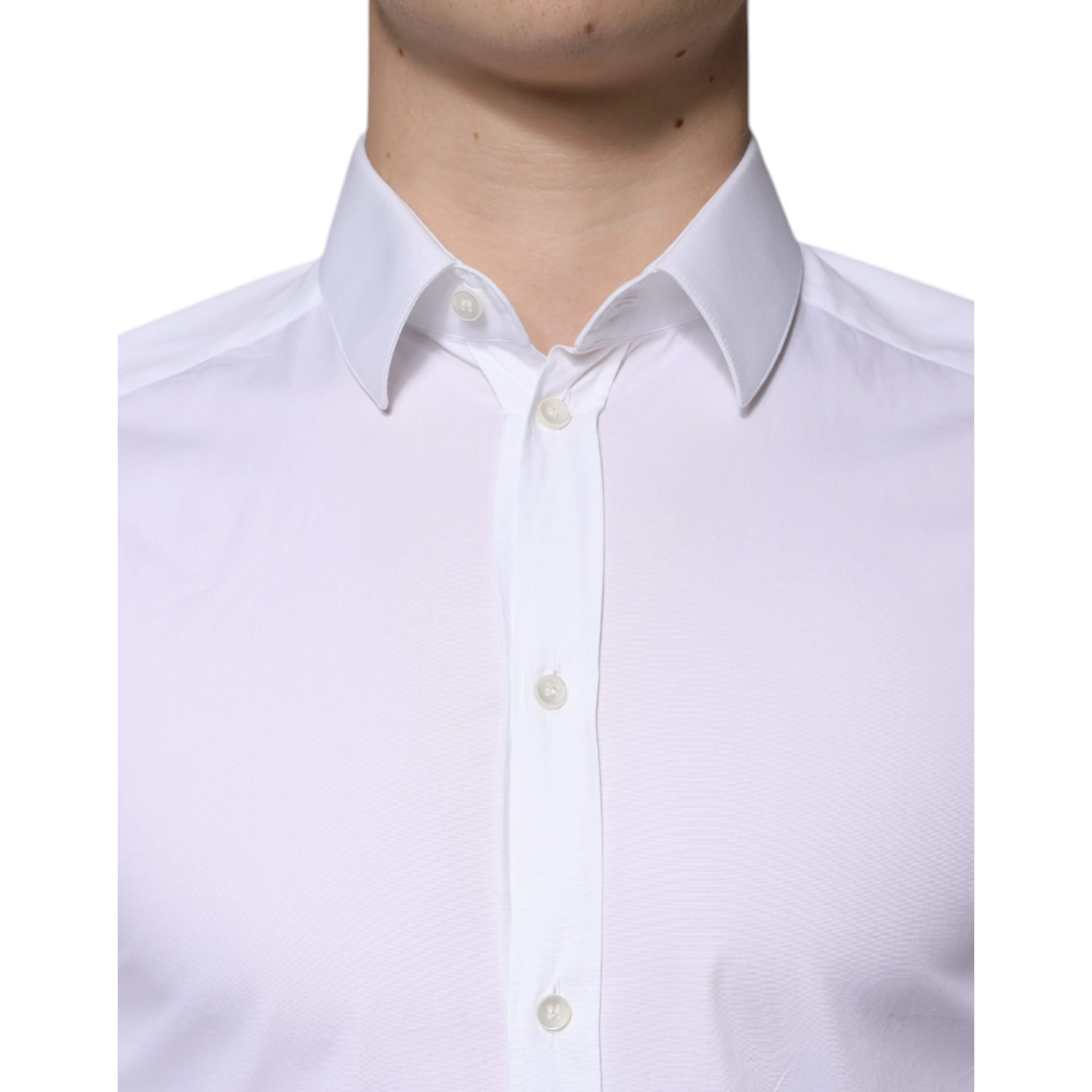 White Cotton Formal Men GOLD Dress Shirt