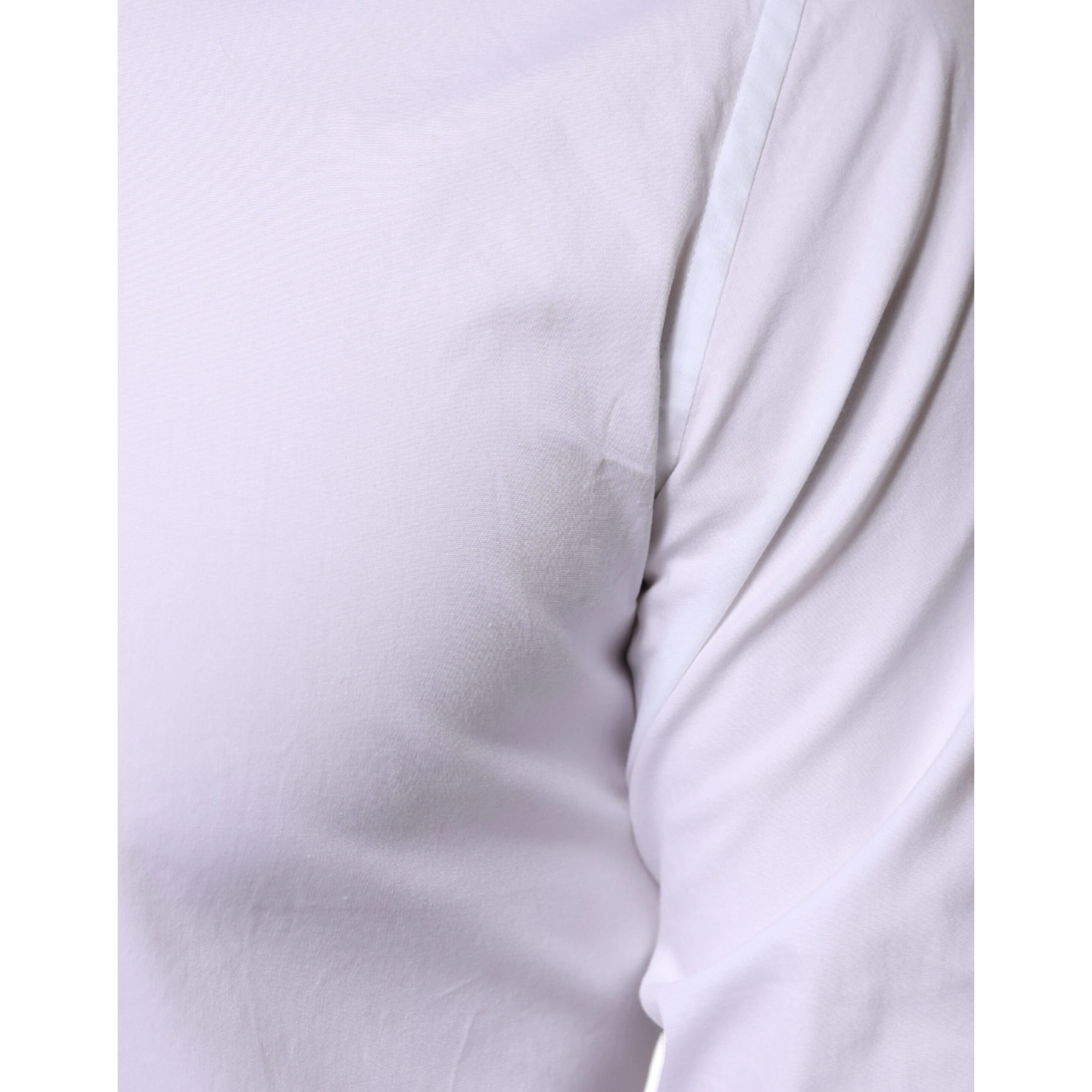 White Cotton Formal Men GOLD Dress Shirt