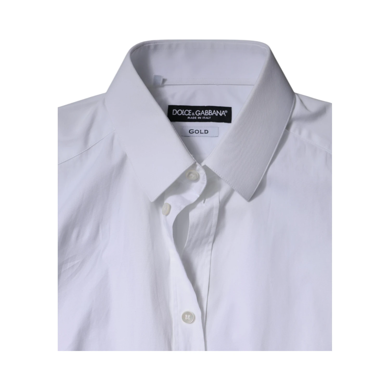 White Cotton Formal Men GOLD Dress Shirt
