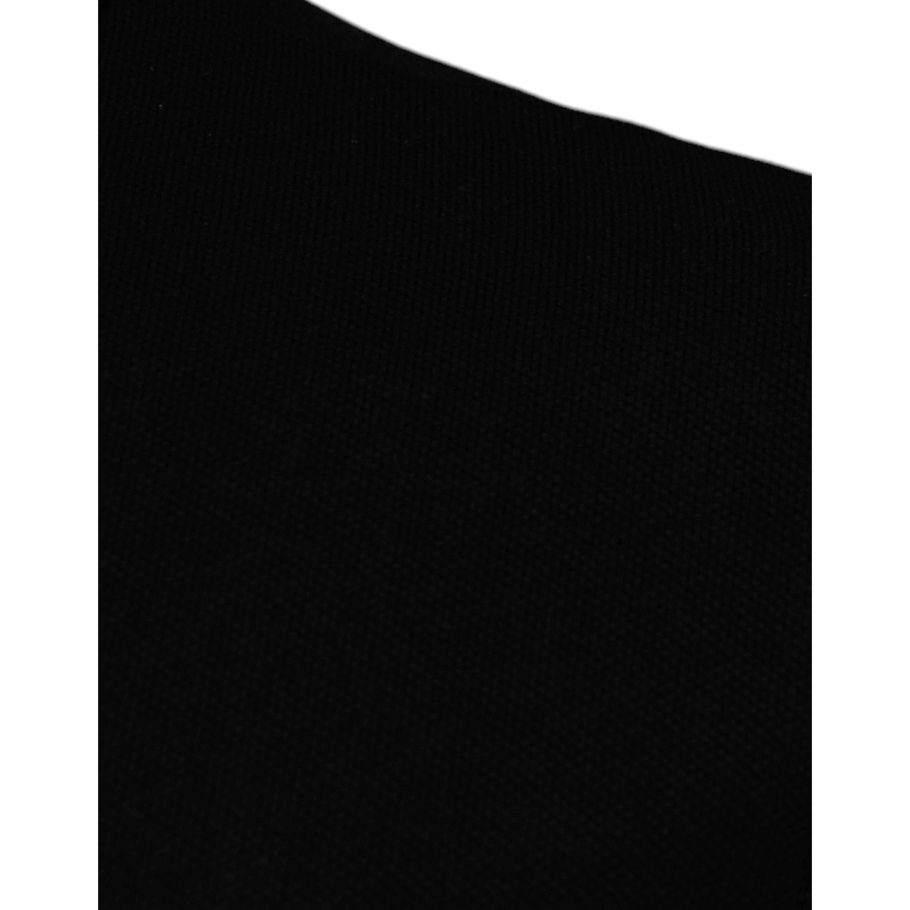 Black Viscose Collared Polo Short Sleeves T-shirt