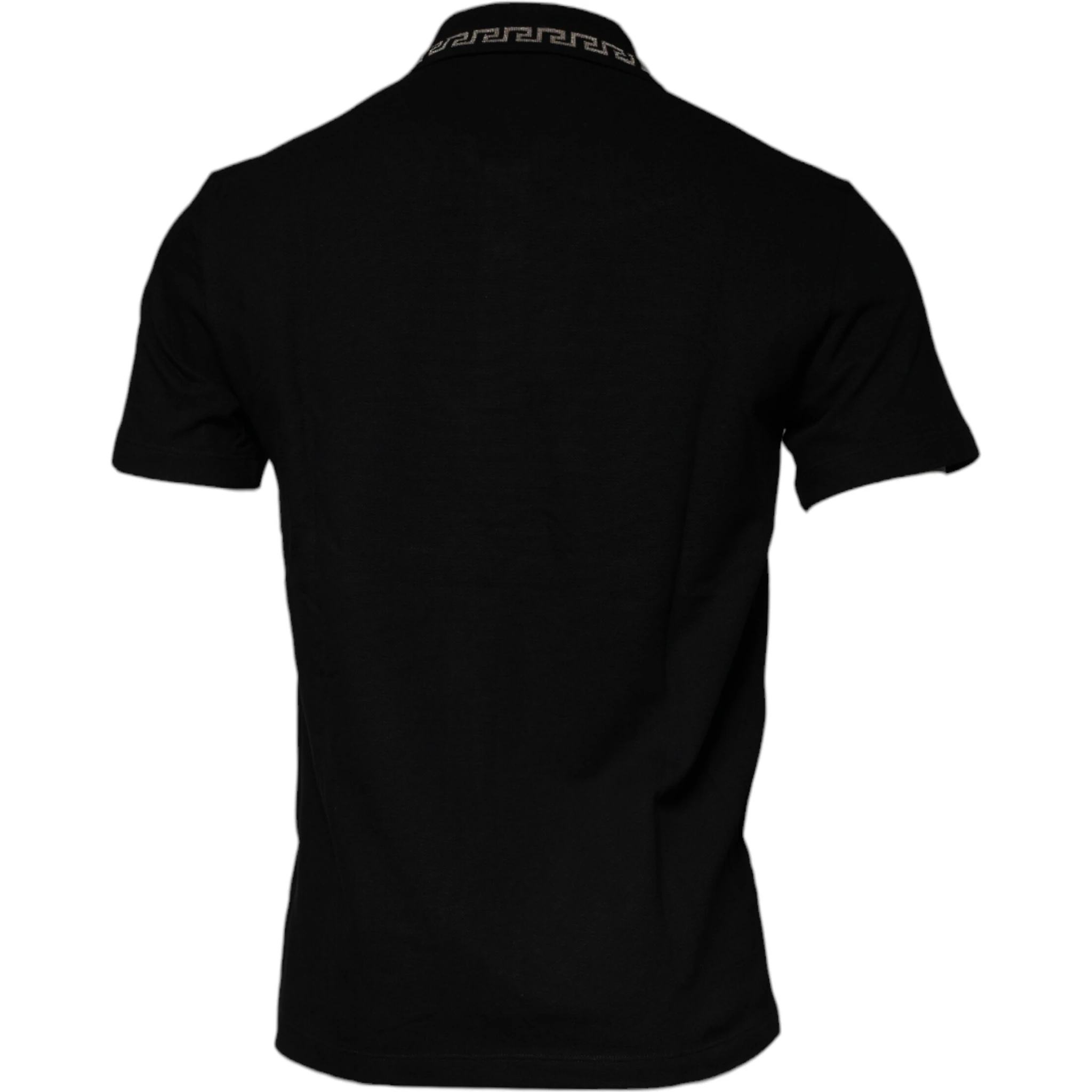 Black Viscose Collared Polo Short Sleeves T-shirt
