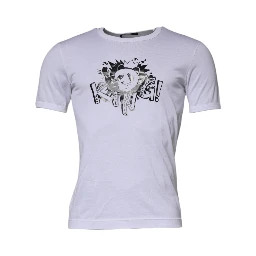 White Panda King Cotton Crew Neck T-shirt