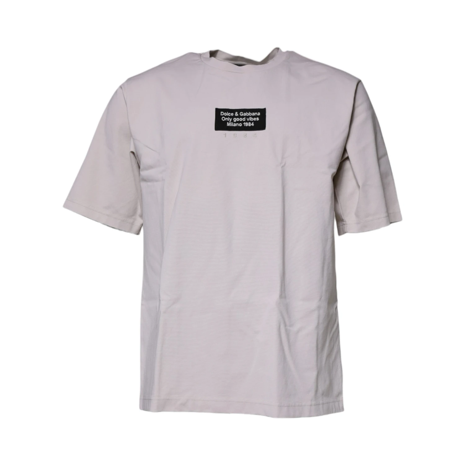 Beige DG Logo Crew Neck Short Sleeves T-shirt