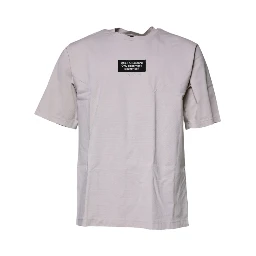 Beige DG Logo Crew Neck Short Sleeves T-shirt