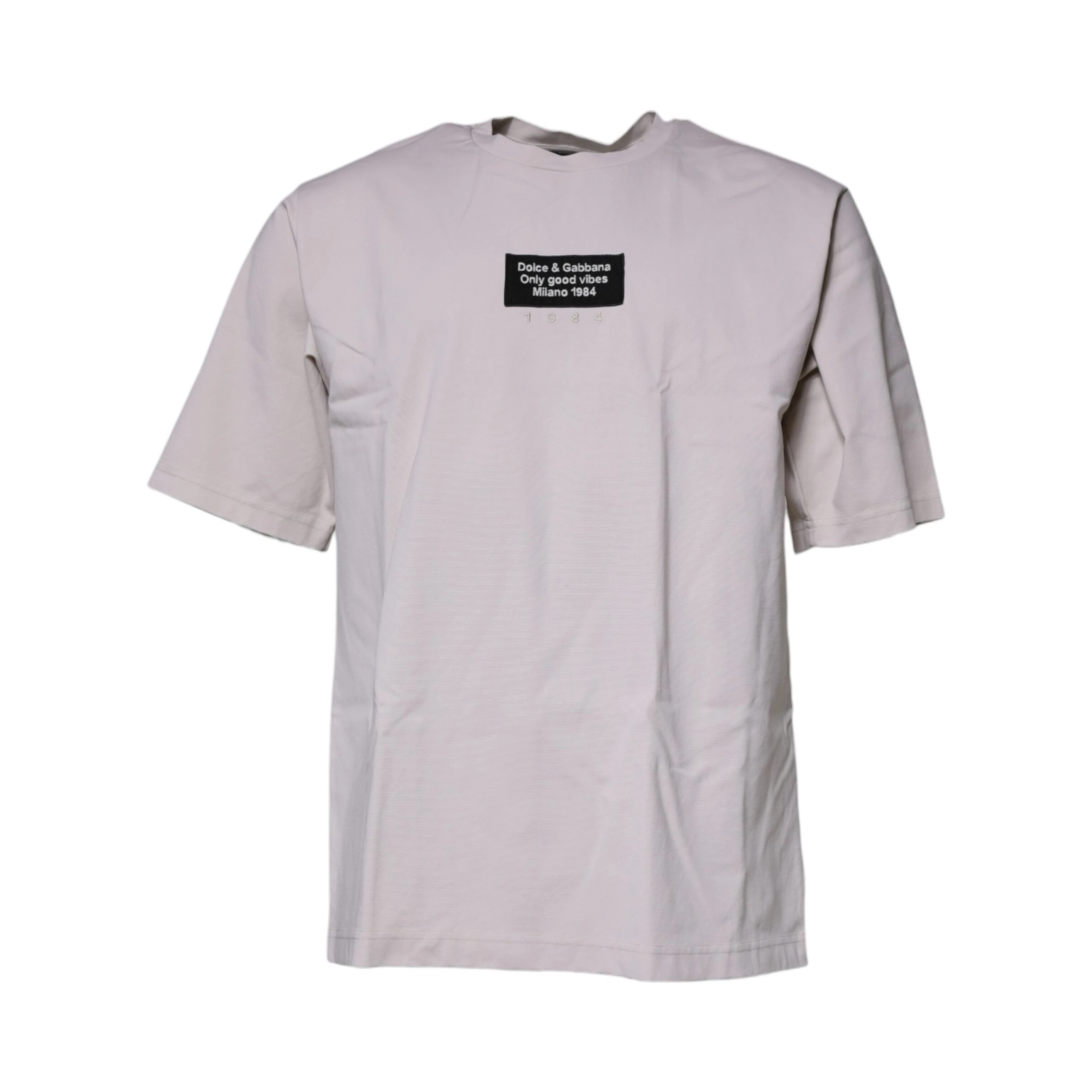 Beige DG Logo Crew Neck Short Sleeves T-shirt