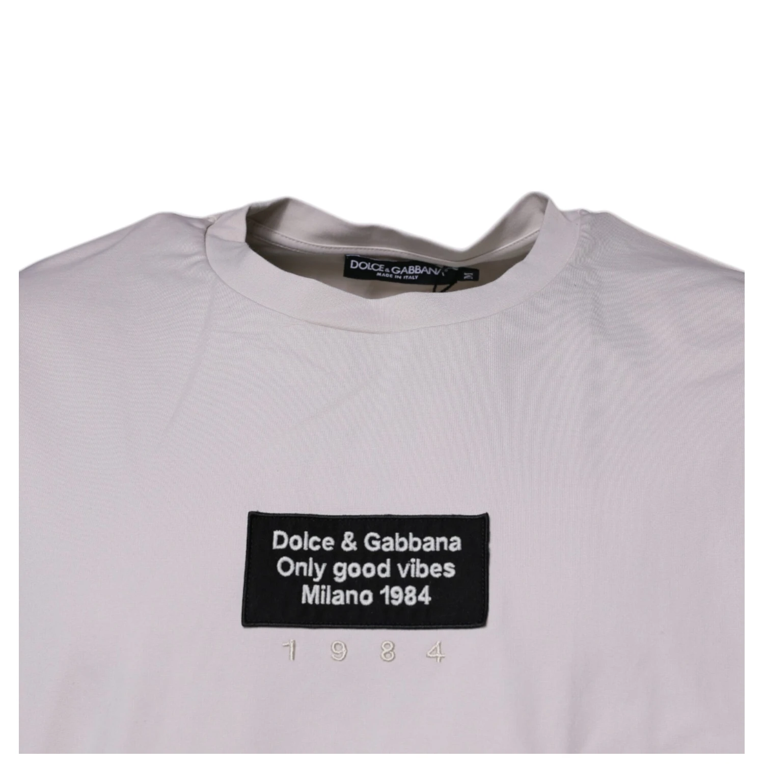 Beige DG Logo Crew Neck Short Sleeves T-shirt