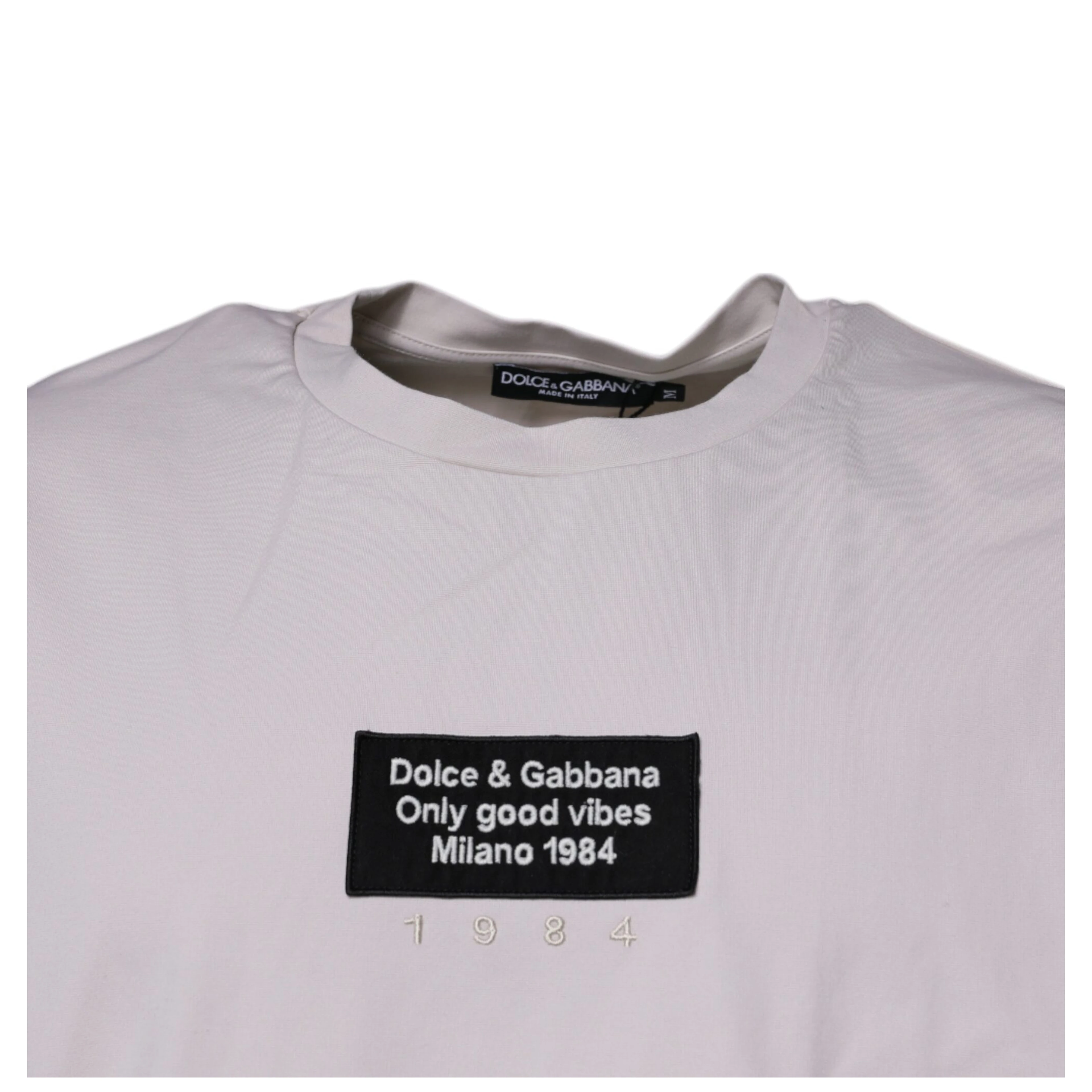 Beige DG Logo Crew Neck Short Sleeves T-shirt