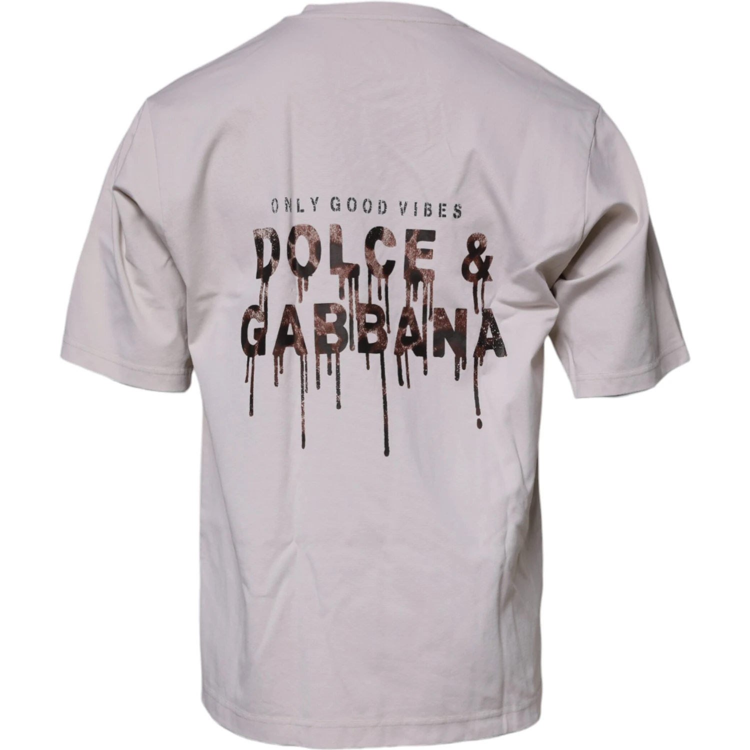 Beige DG Logo Crew Neck Short Sleeves T-shirt