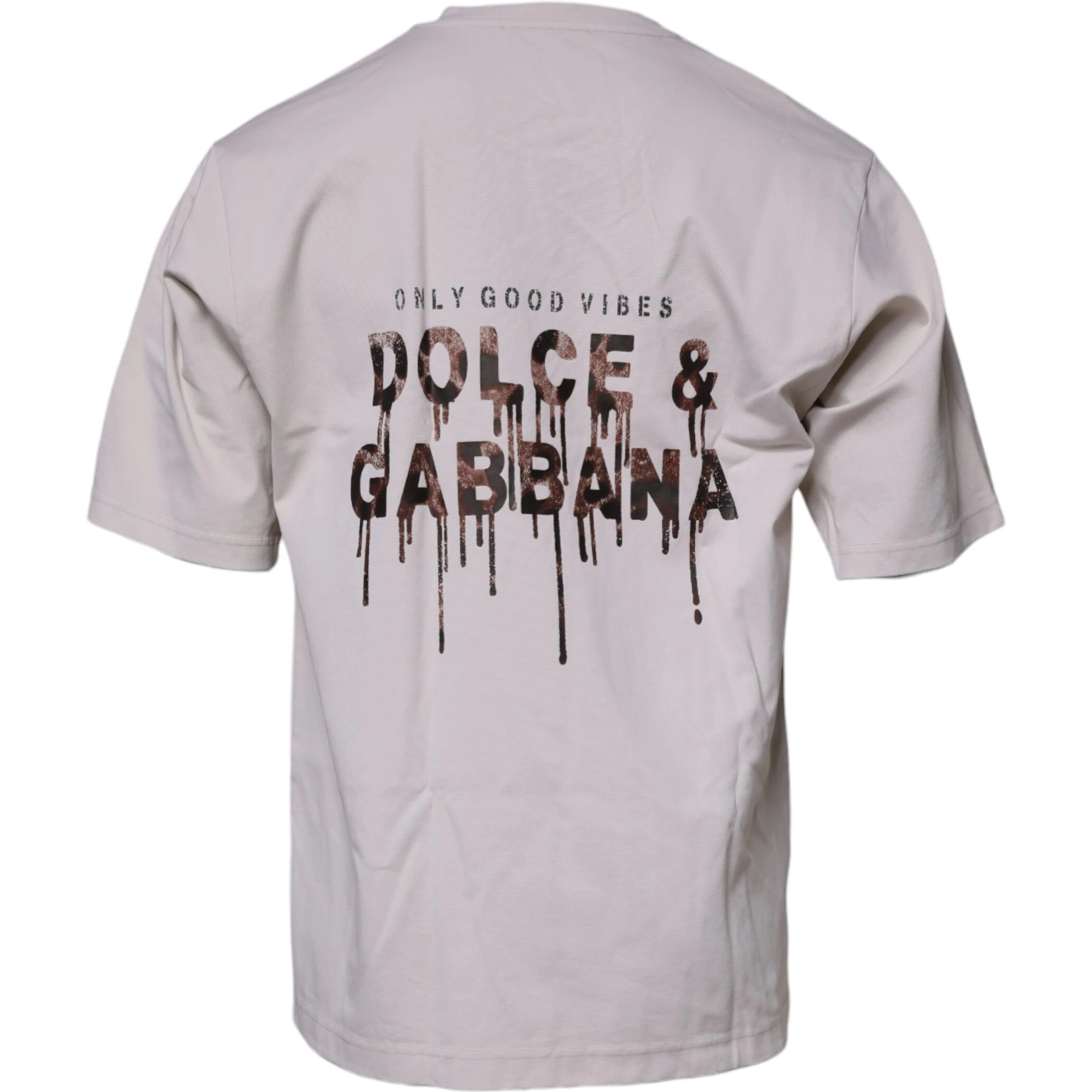 Beige DG Logo Crew Neck Short Sleeves T-shirt