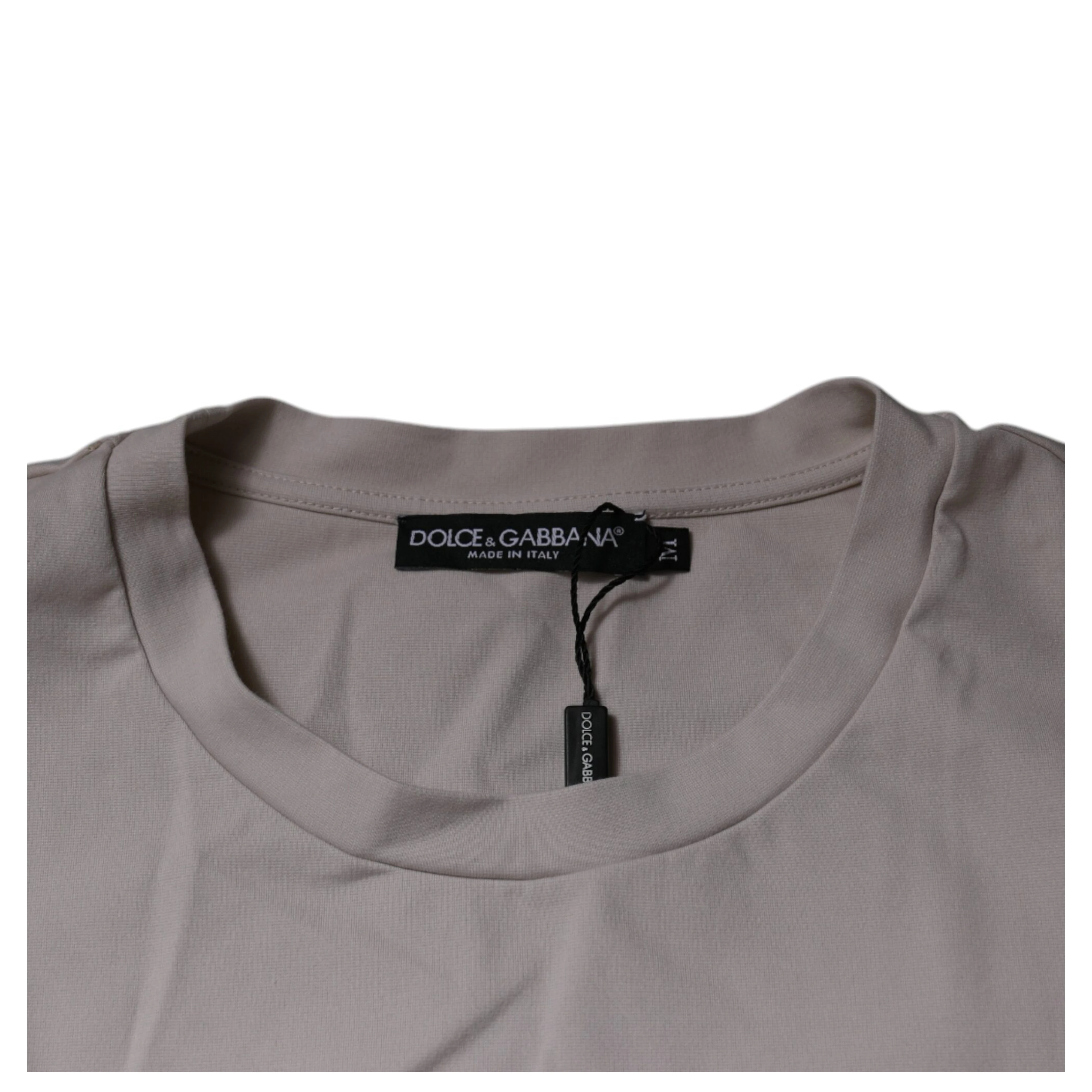 Beige DG Logo Crew Neck Short Sleeves T-shirt