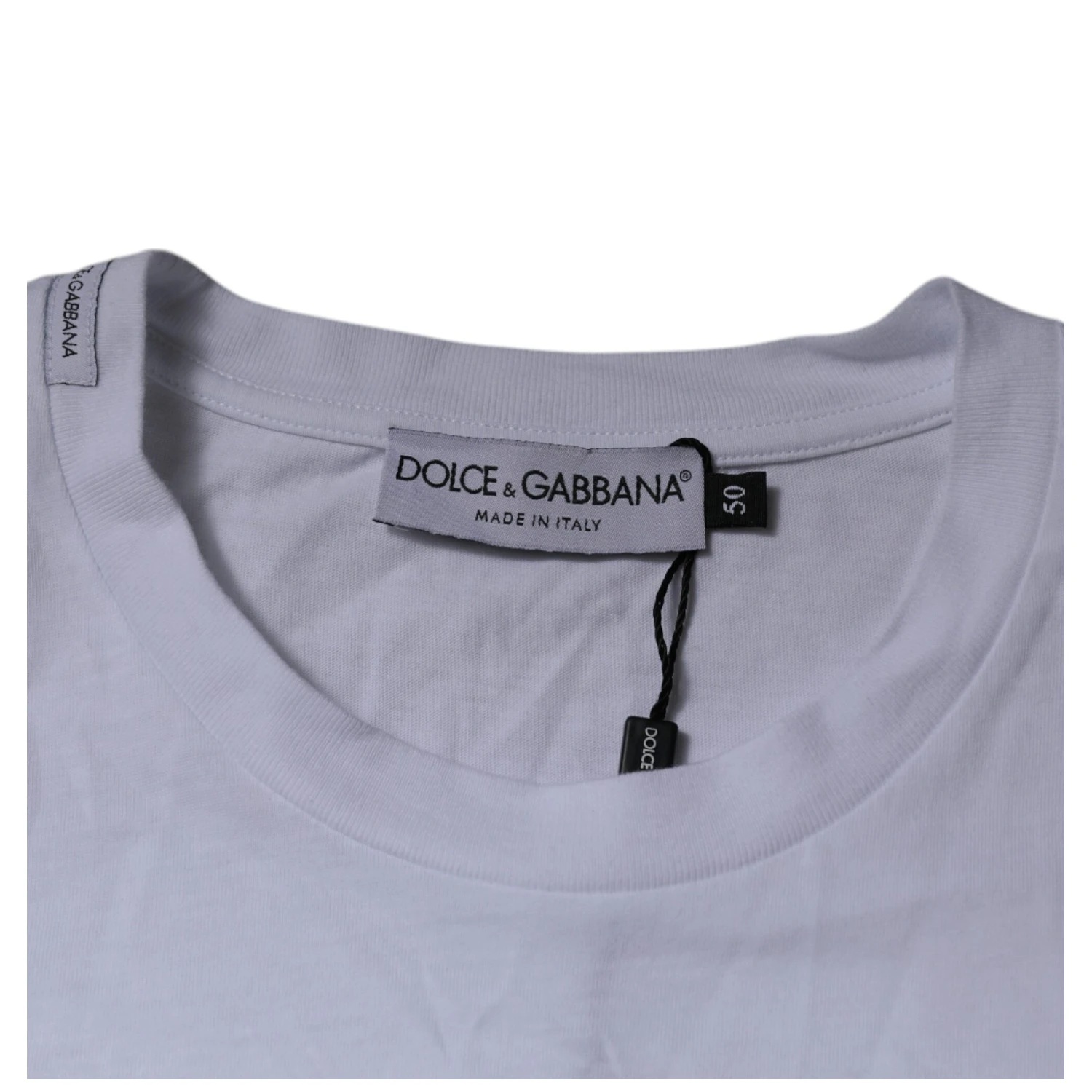White DG Logo Cotton Crew Neck T-shirt