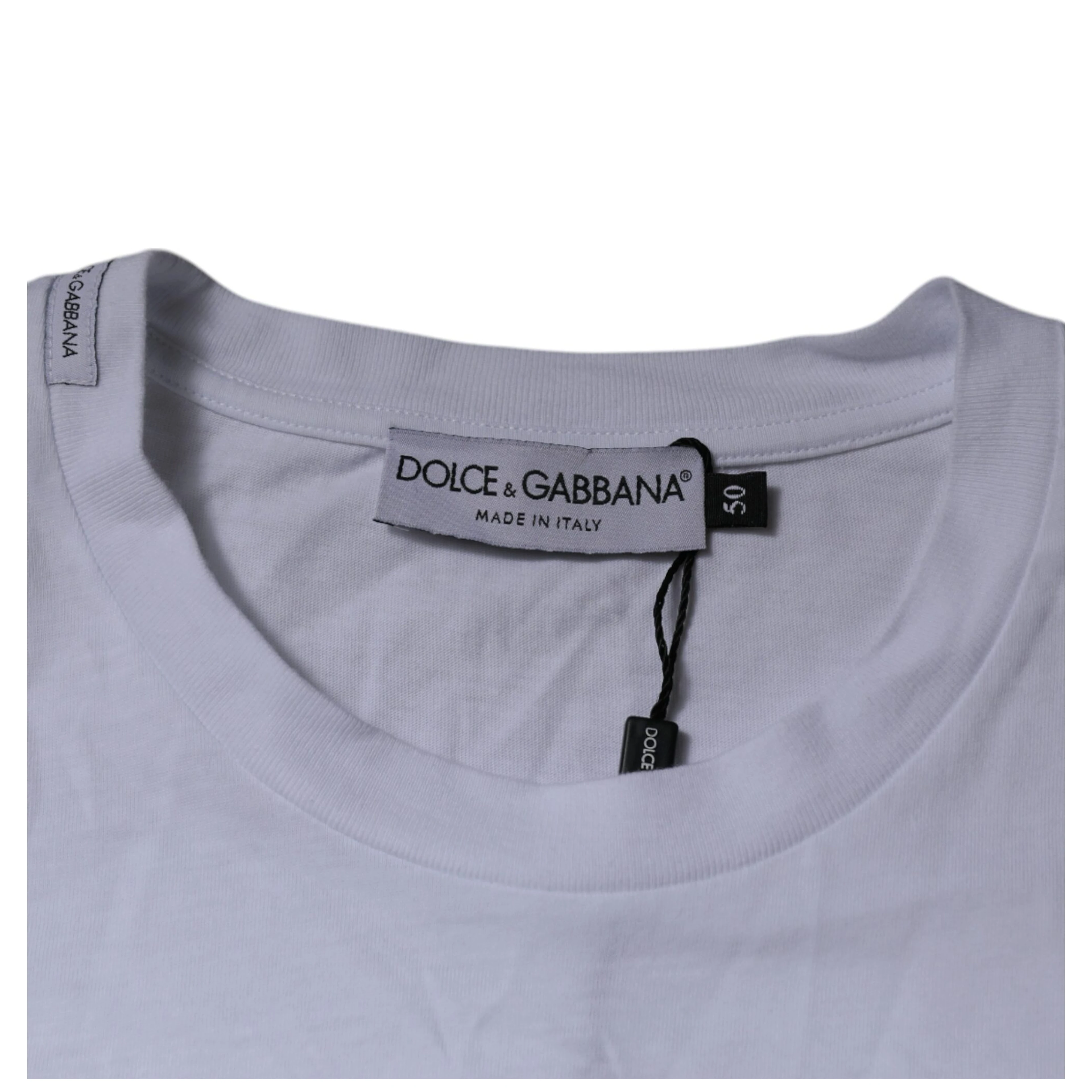 White DG Logo Cotton Crew Neck T-shirt
