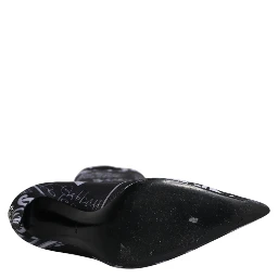 Black Logo Stretch Heels High Boots Shoes