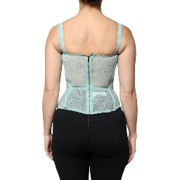 Green Cotton Bustier Corset Sleeveless Top