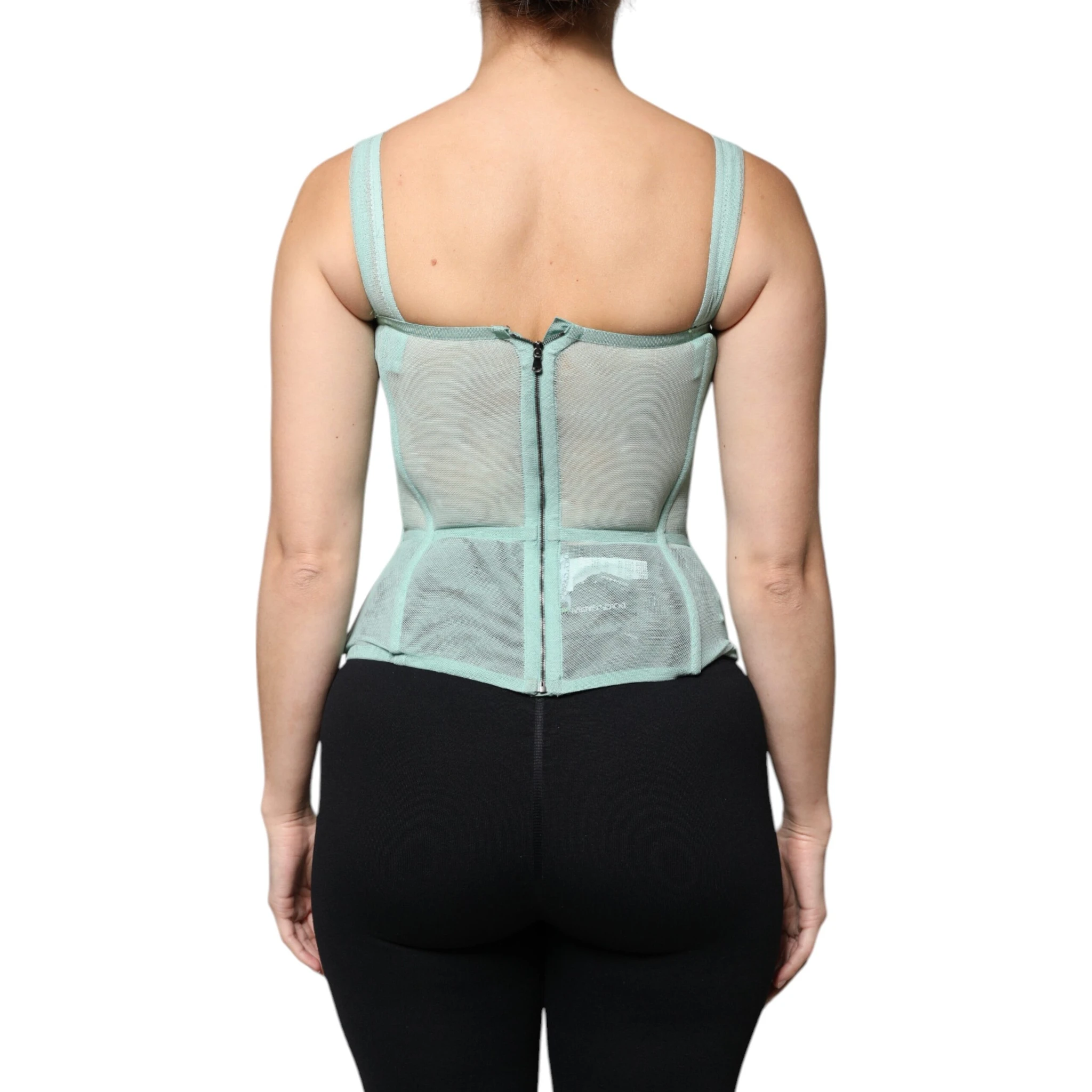 Green Cotton Bustier Corset Sleeveless Top