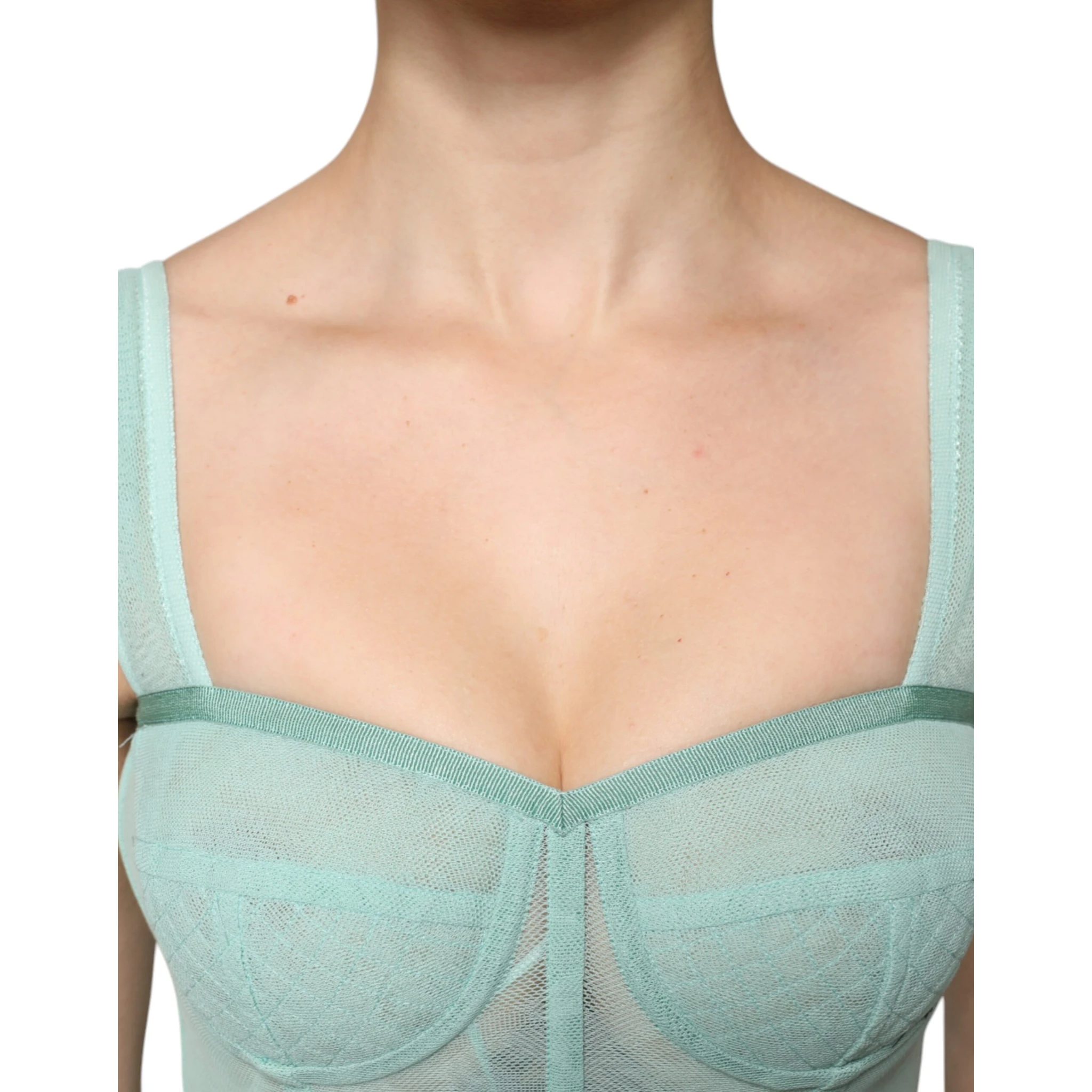 Green Cotton Bustier Corset Sleeveless Top