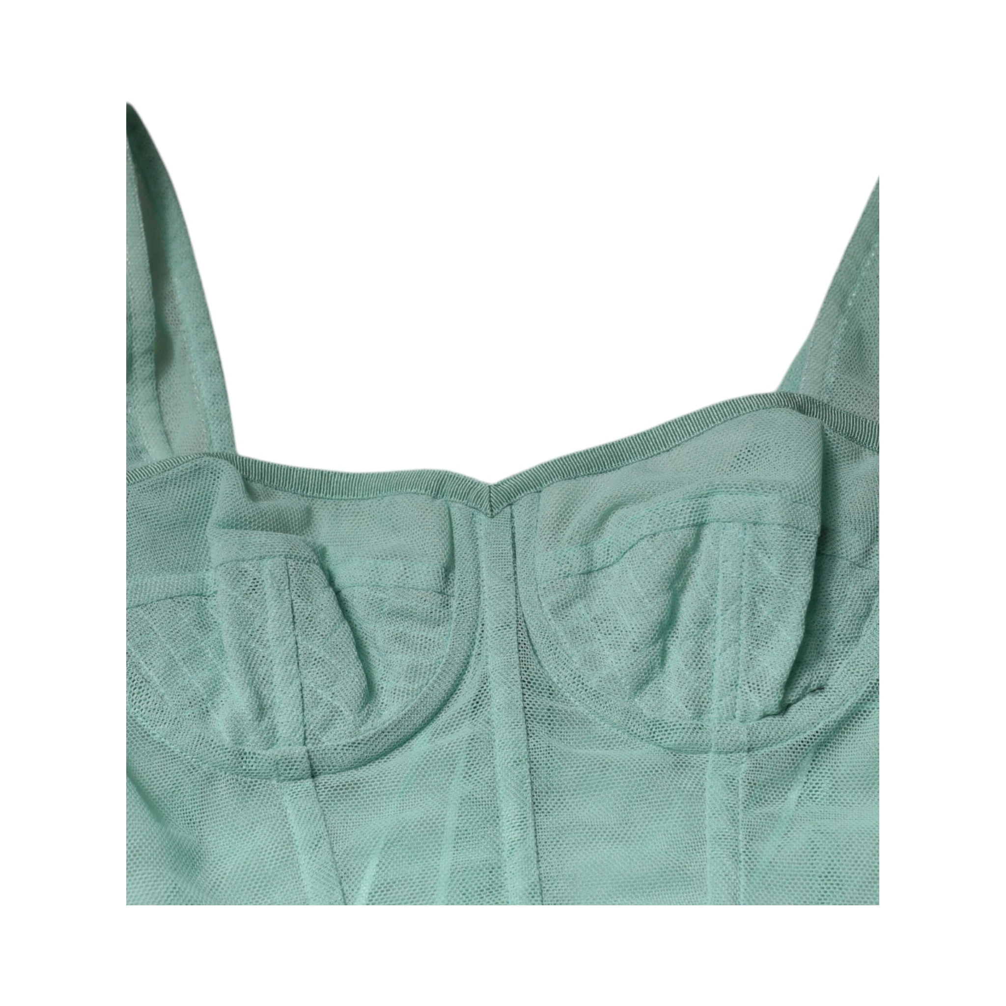 Green Cotton Bustier Corset Sleeveless Top