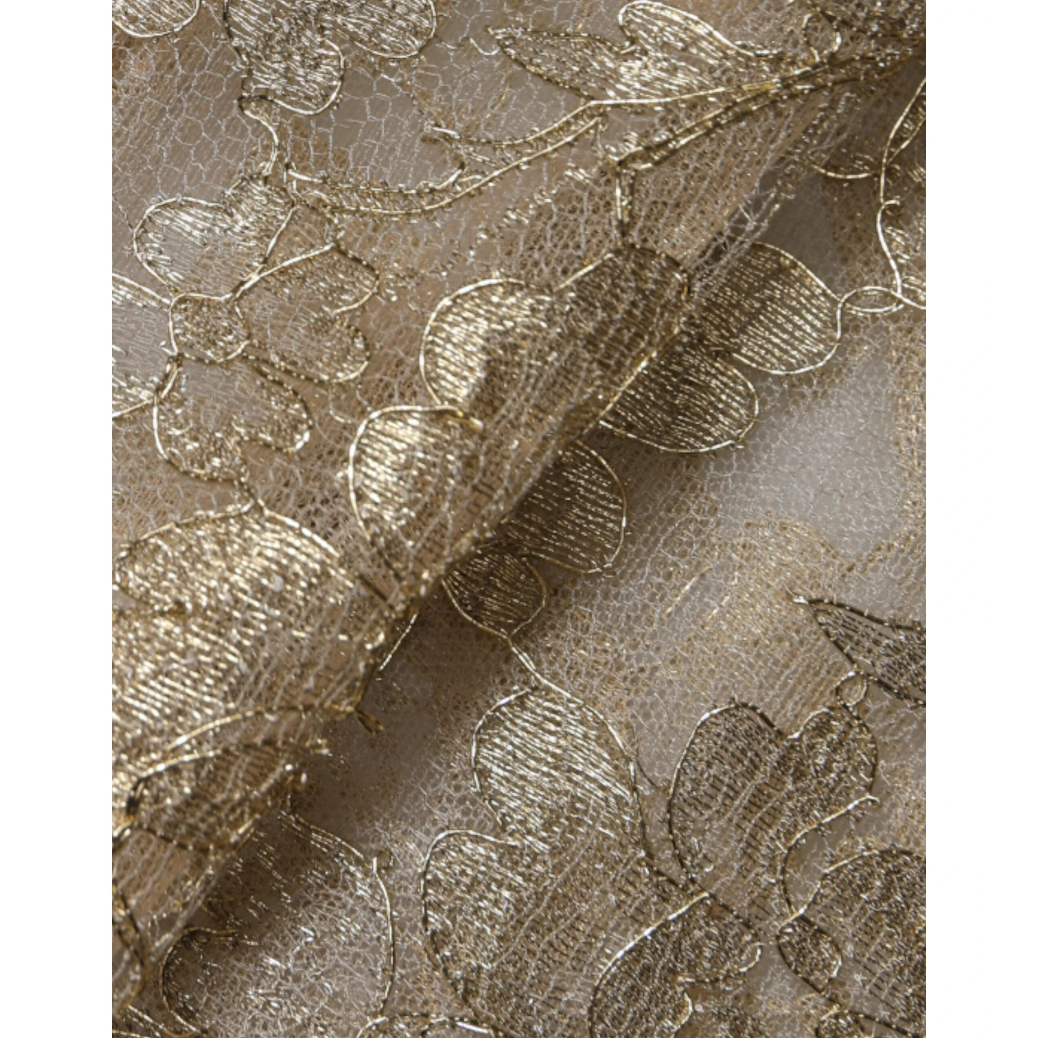 Gold Floral Lace A-line Sheath Mini Dress