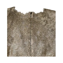 Gold Floral Lace A-line Sheath Mini Dress