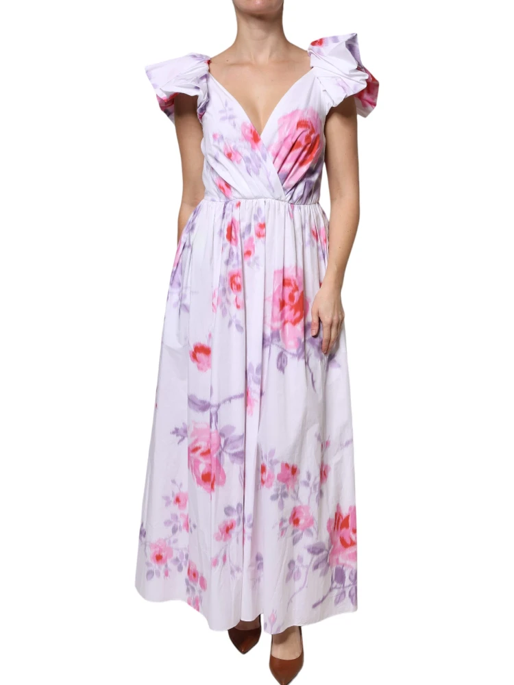 White Floral Cotton Maxi Dress alternative