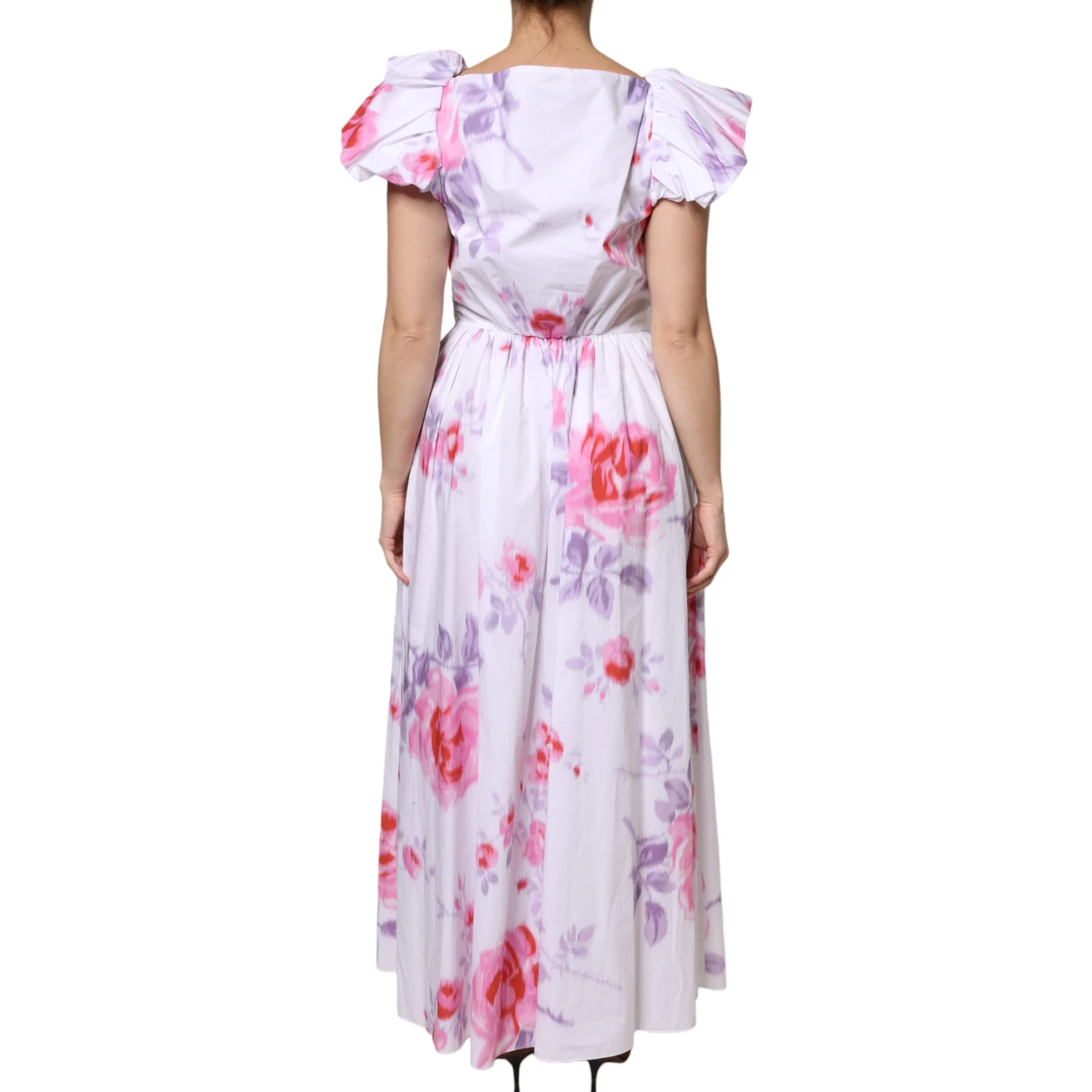 White Floral Cotton Maxi Dress