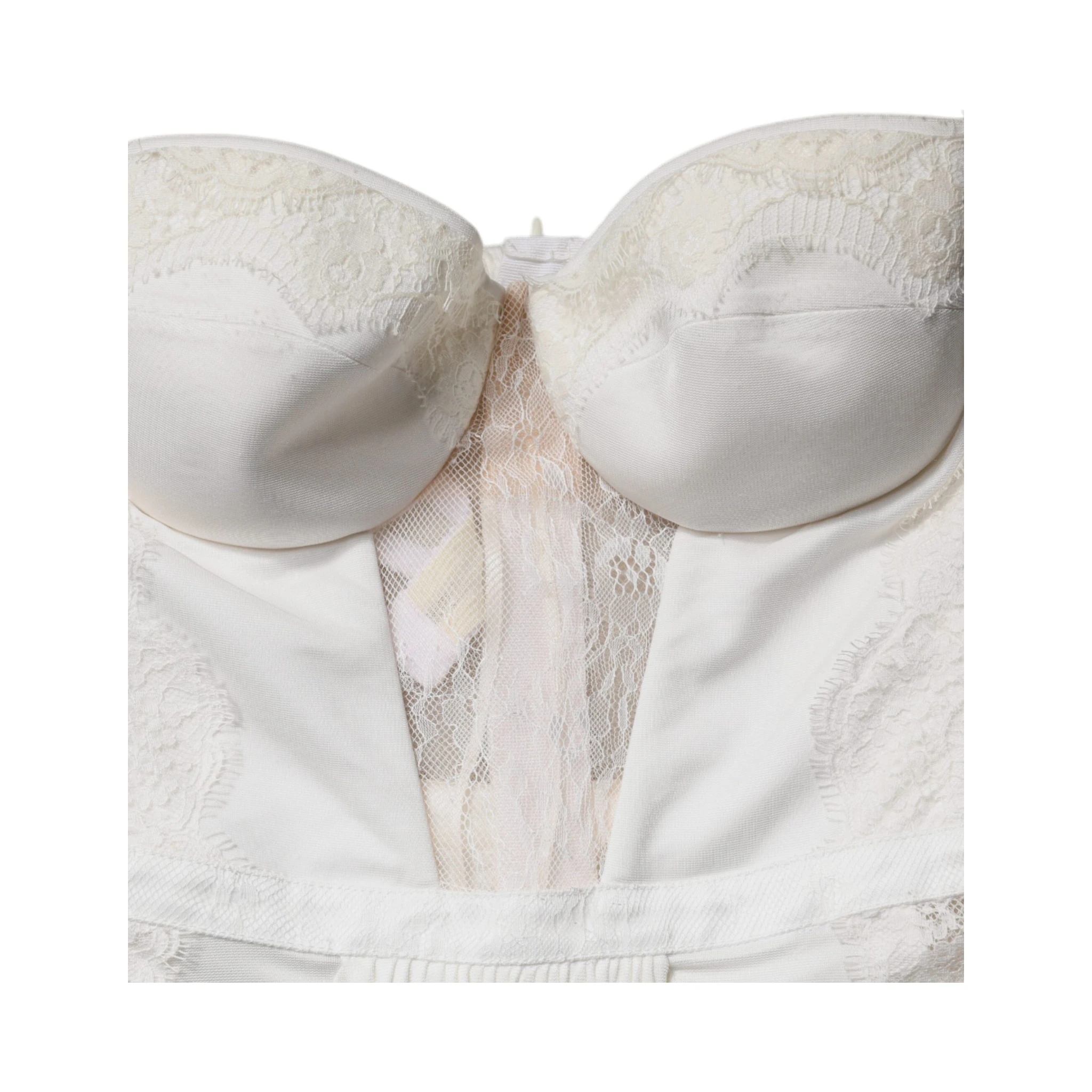 White Strapless Bustier Mermaid Gown Dress